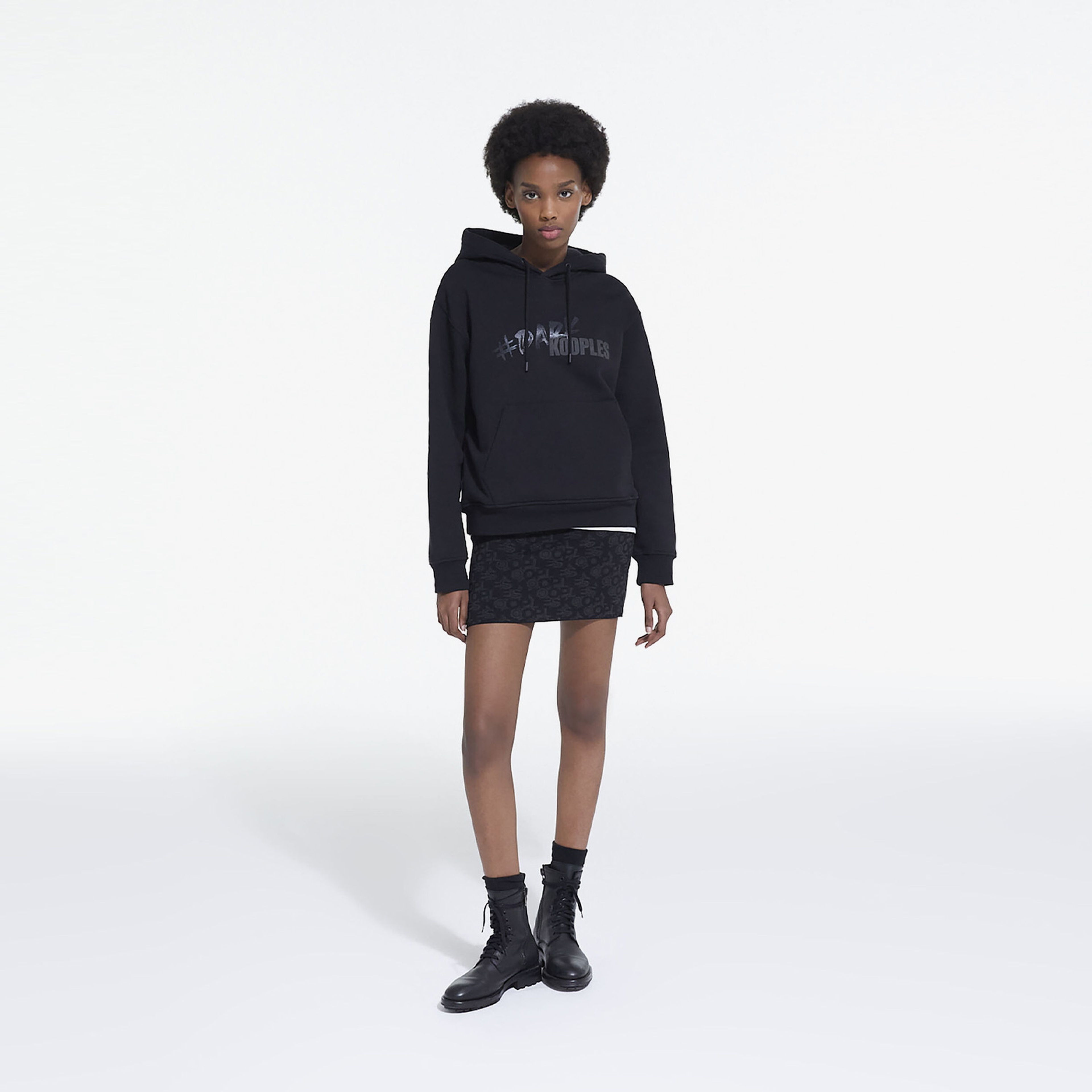 The Kooples Logomania Kadın Siyah Hoodie