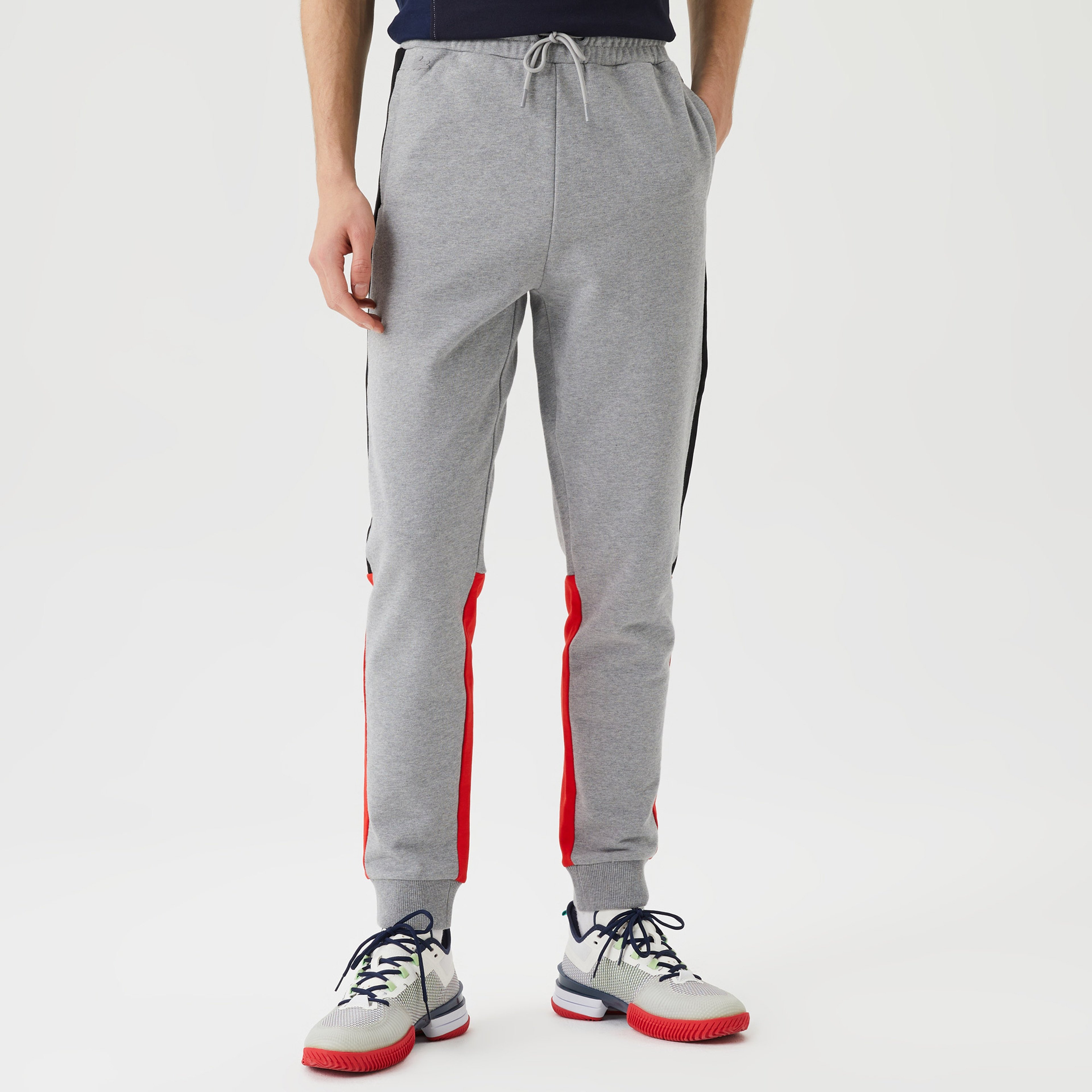 Erkek Regular Fit Renk Bloklu Gri Eşofman Altı