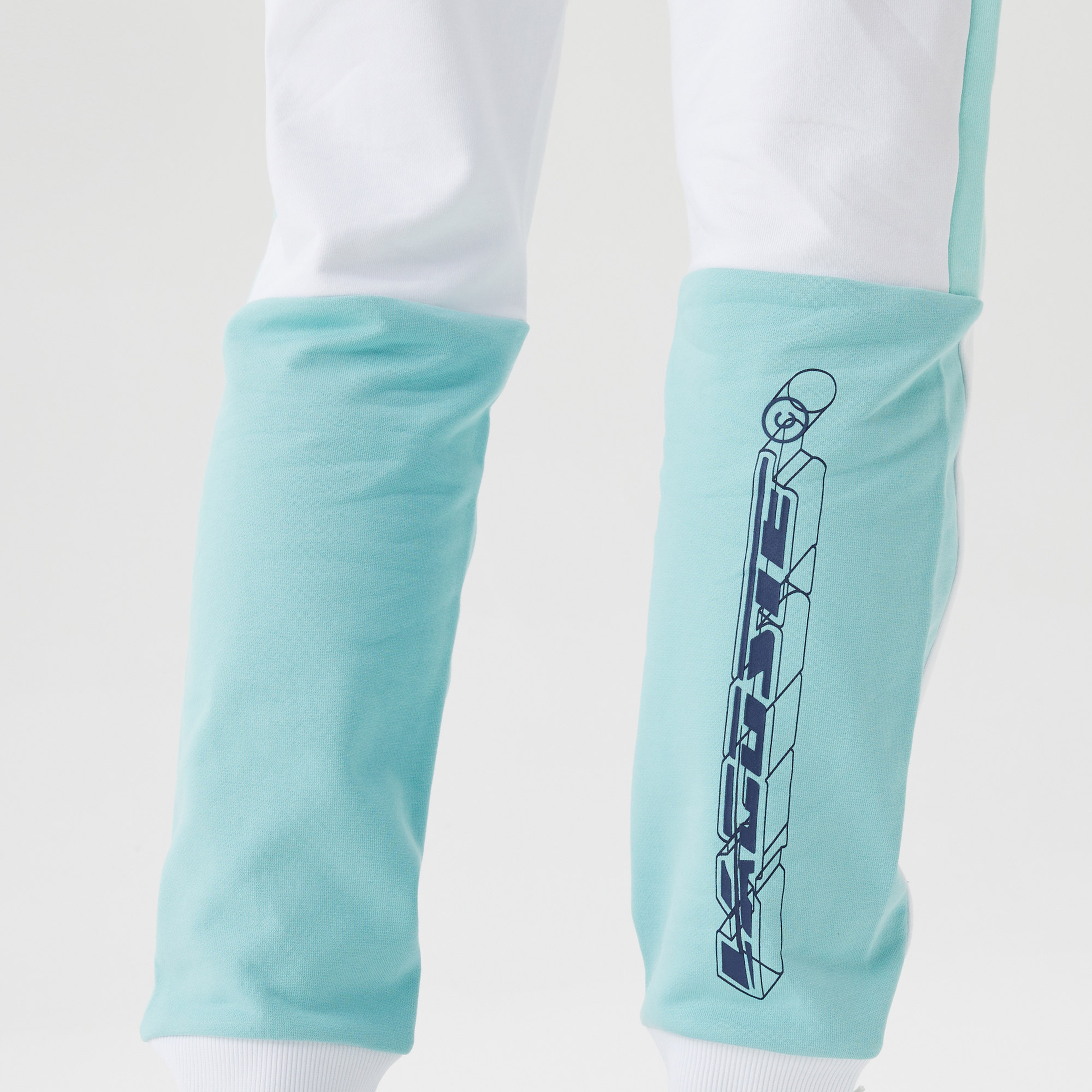 Erkek Regular Fit Renk Bloklu Beyaz Eşofman Altı