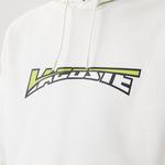 Erkek Relaxed Fit Kapüşonlu Baskılı Beyaz Sweatshirt