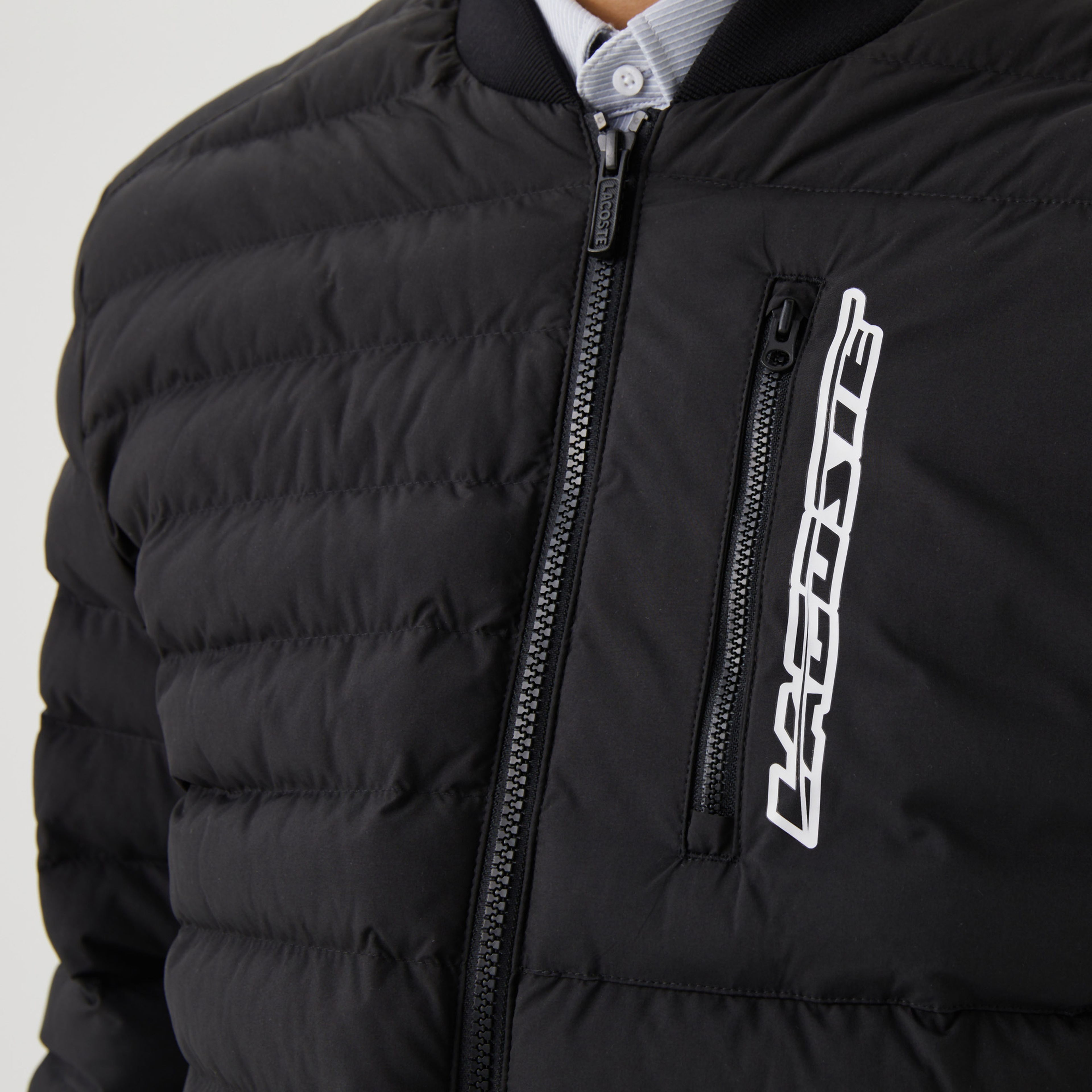 Erkek Hakim Yaka Kapitone Siyah Mont