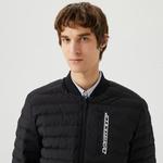 Erkek Hakim Yaka Kapitone Siyah Mont