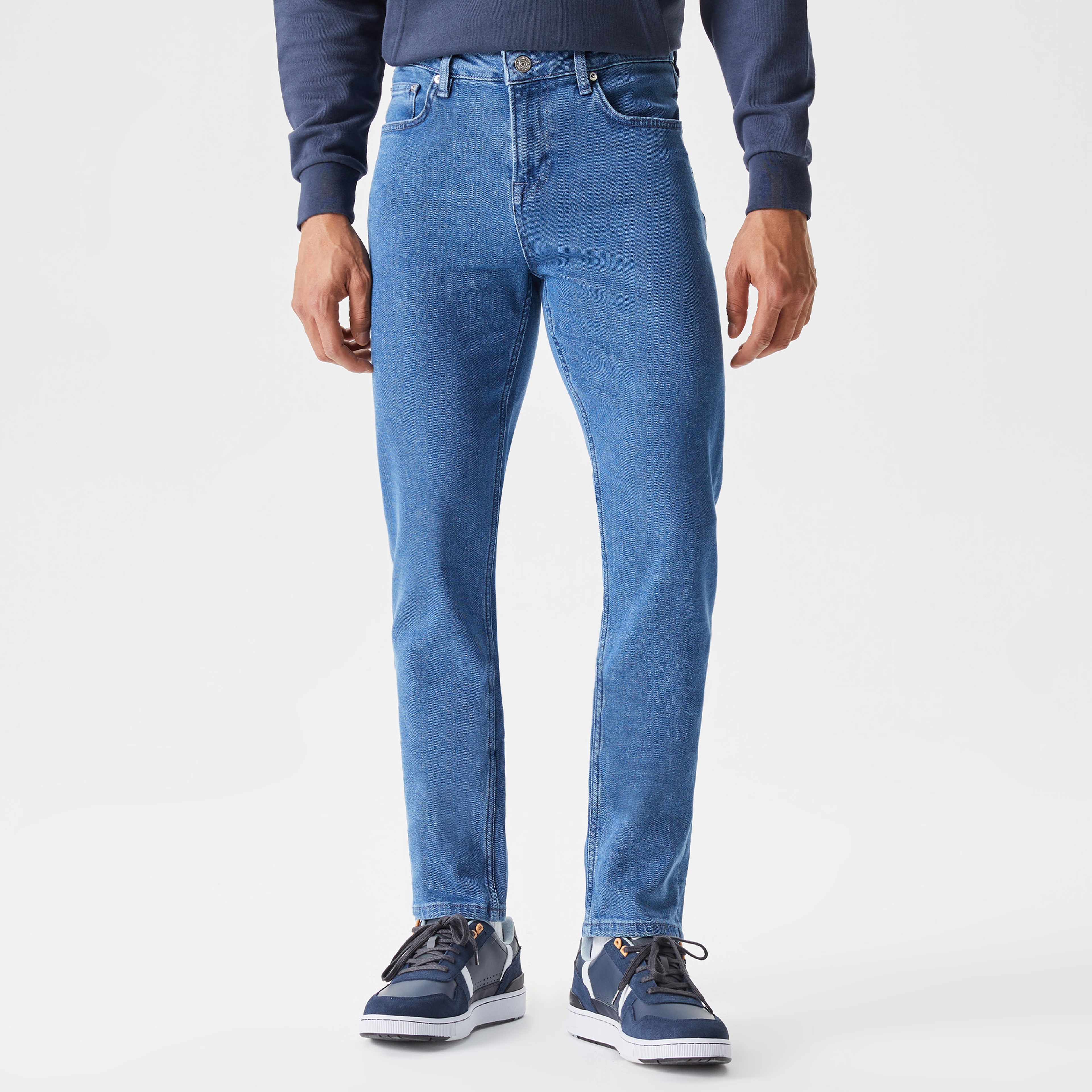 Erkek Slim Fit Mavi Jean Pantolon