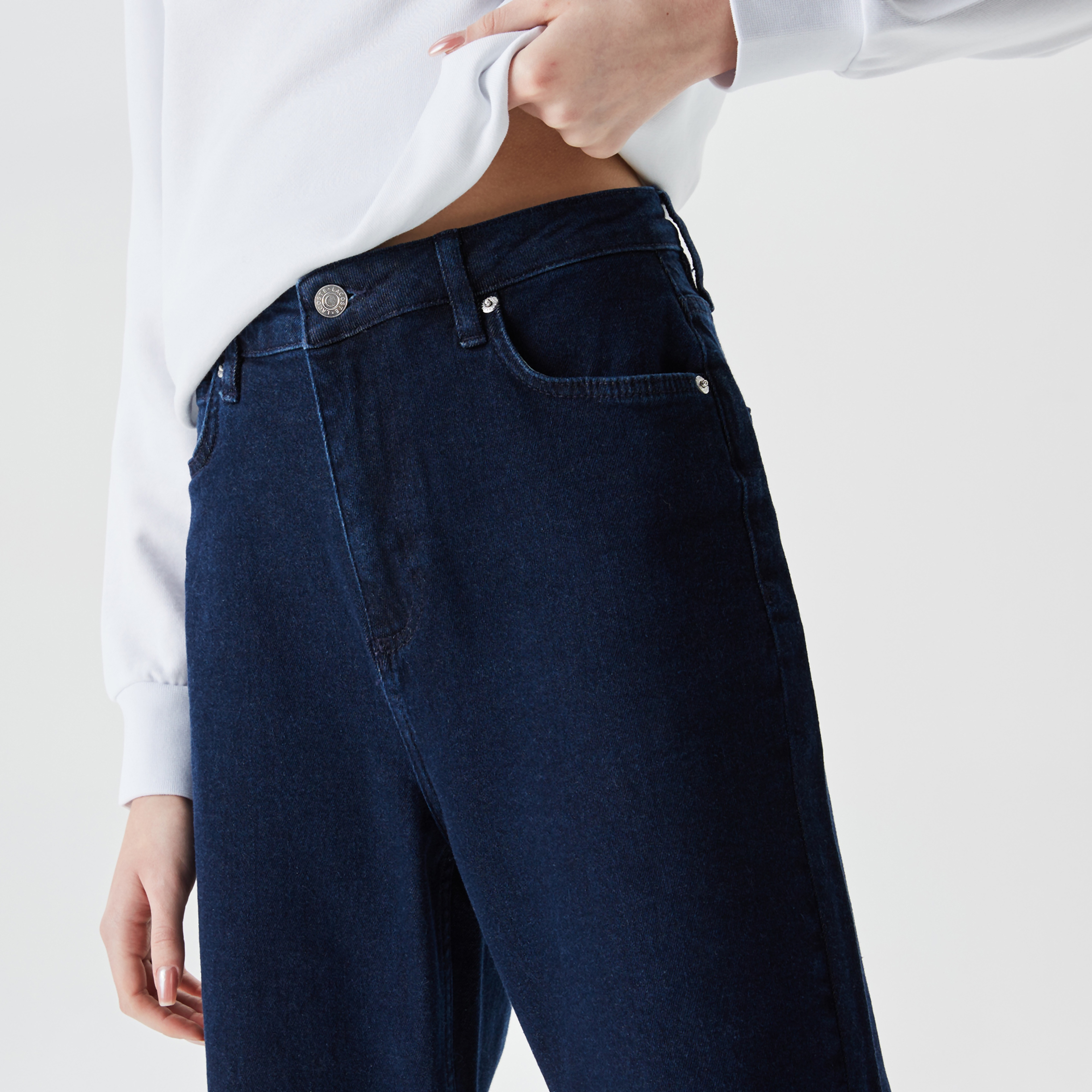 Kadın Straight Fit Lacivert Jean Pantolon