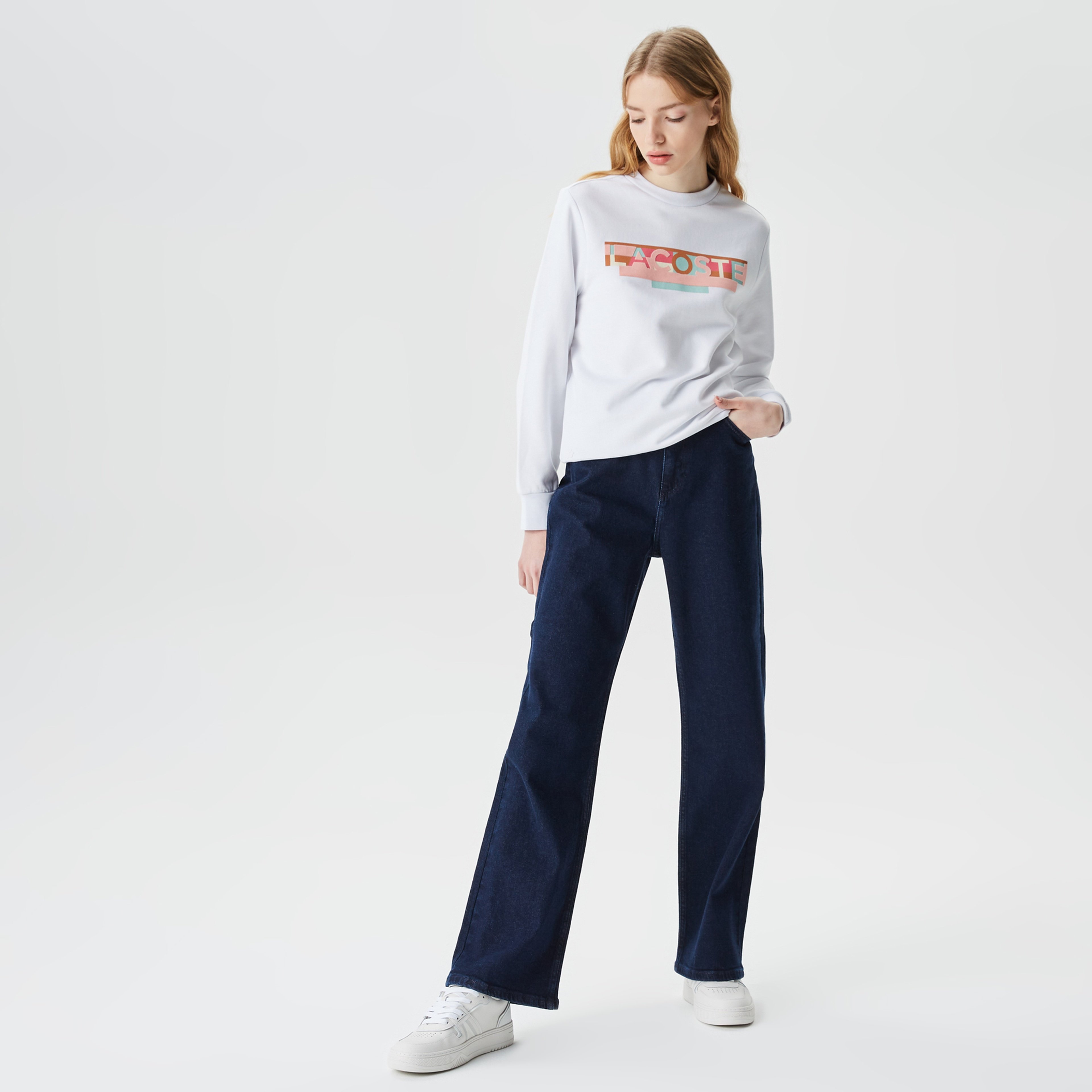 Kadın Straight Fit Lacivert Jean Pantolon