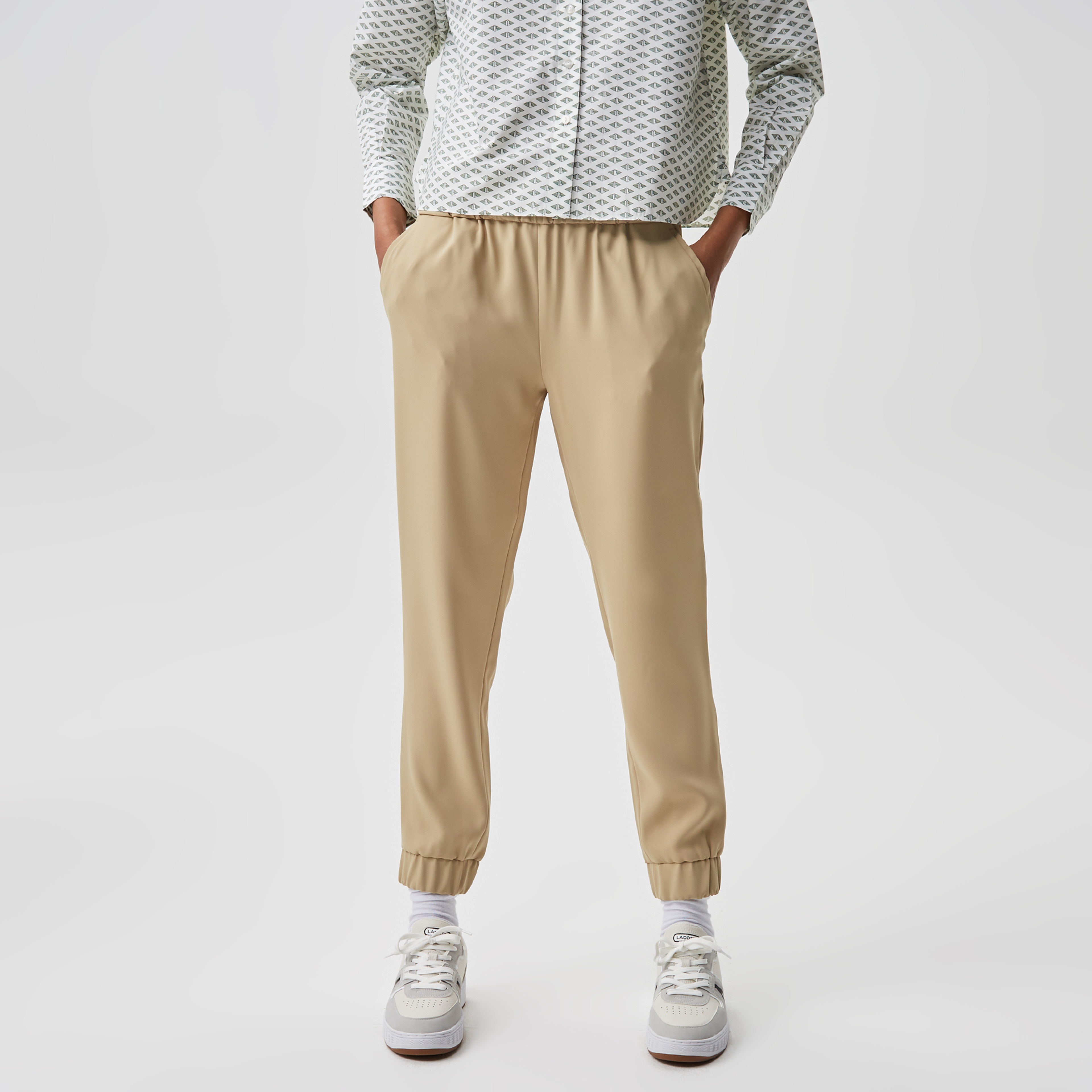 Kadın Tapered Fit Bej Pantolon