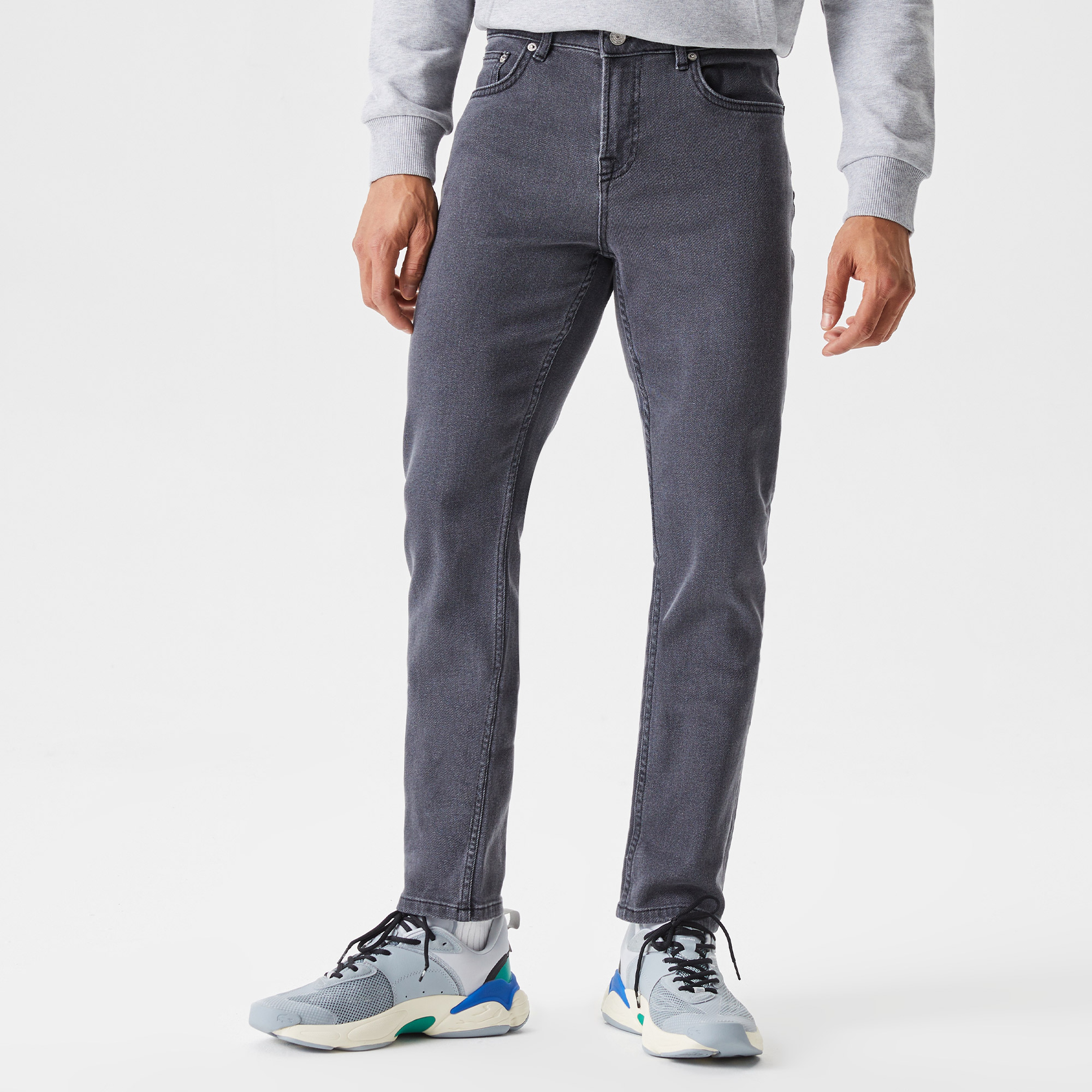 Erkek Slim Fit Denim Koyu Gri Pantolon