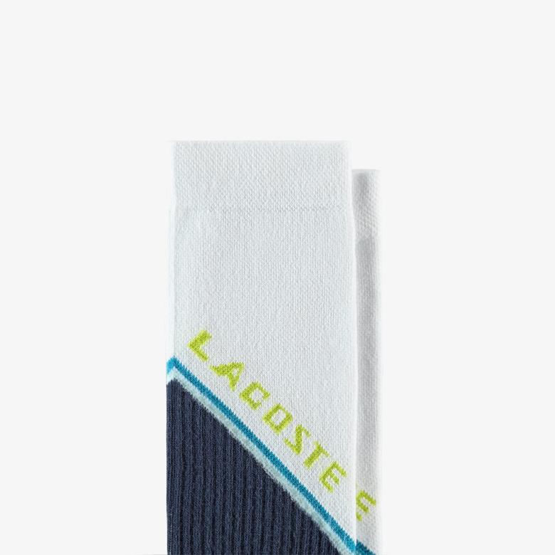 Unisex Renk Bloklu Lacivert Çorap