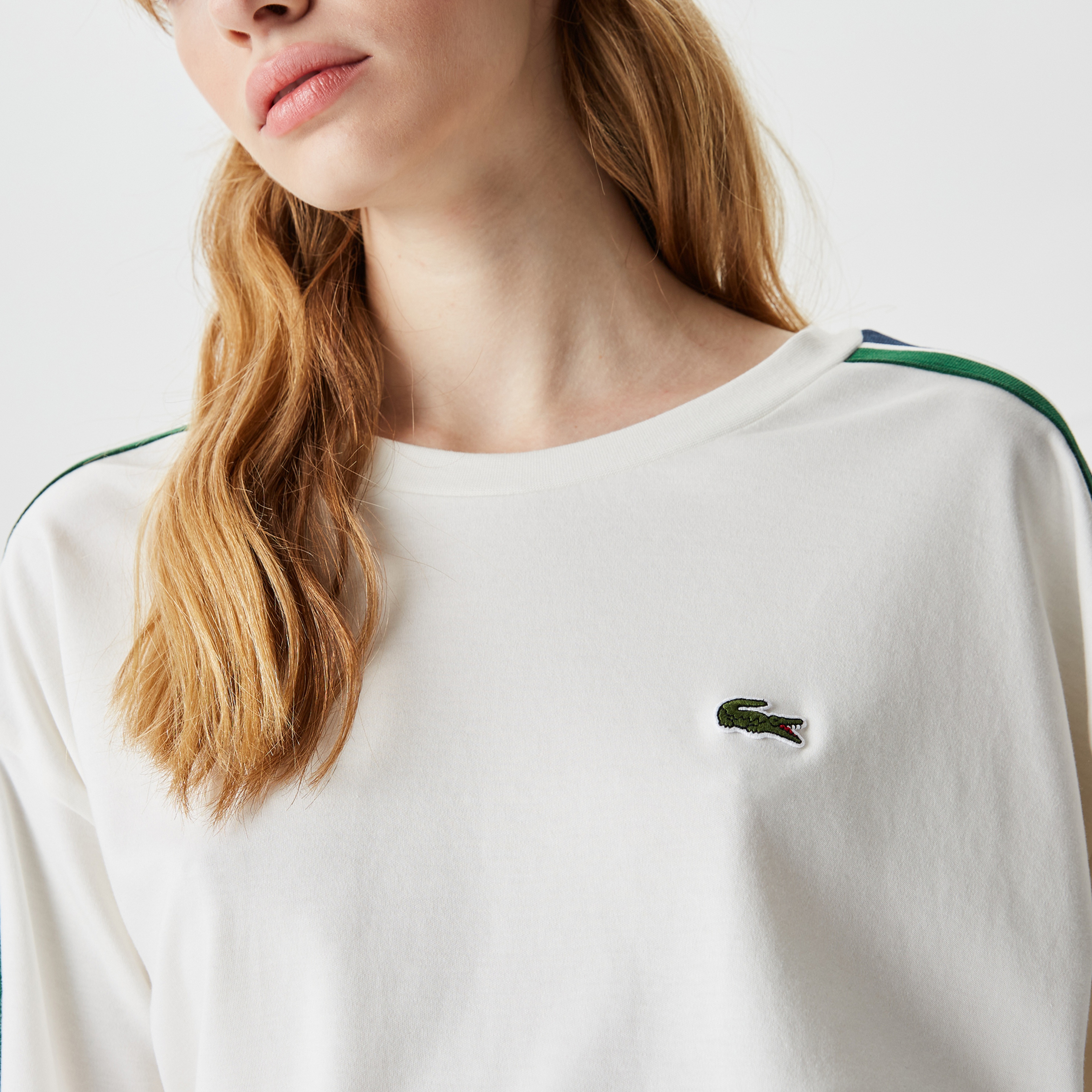 Kadın Relaxed Fit Bisiklet Yaka Baskılı Beyaz T-Shirt