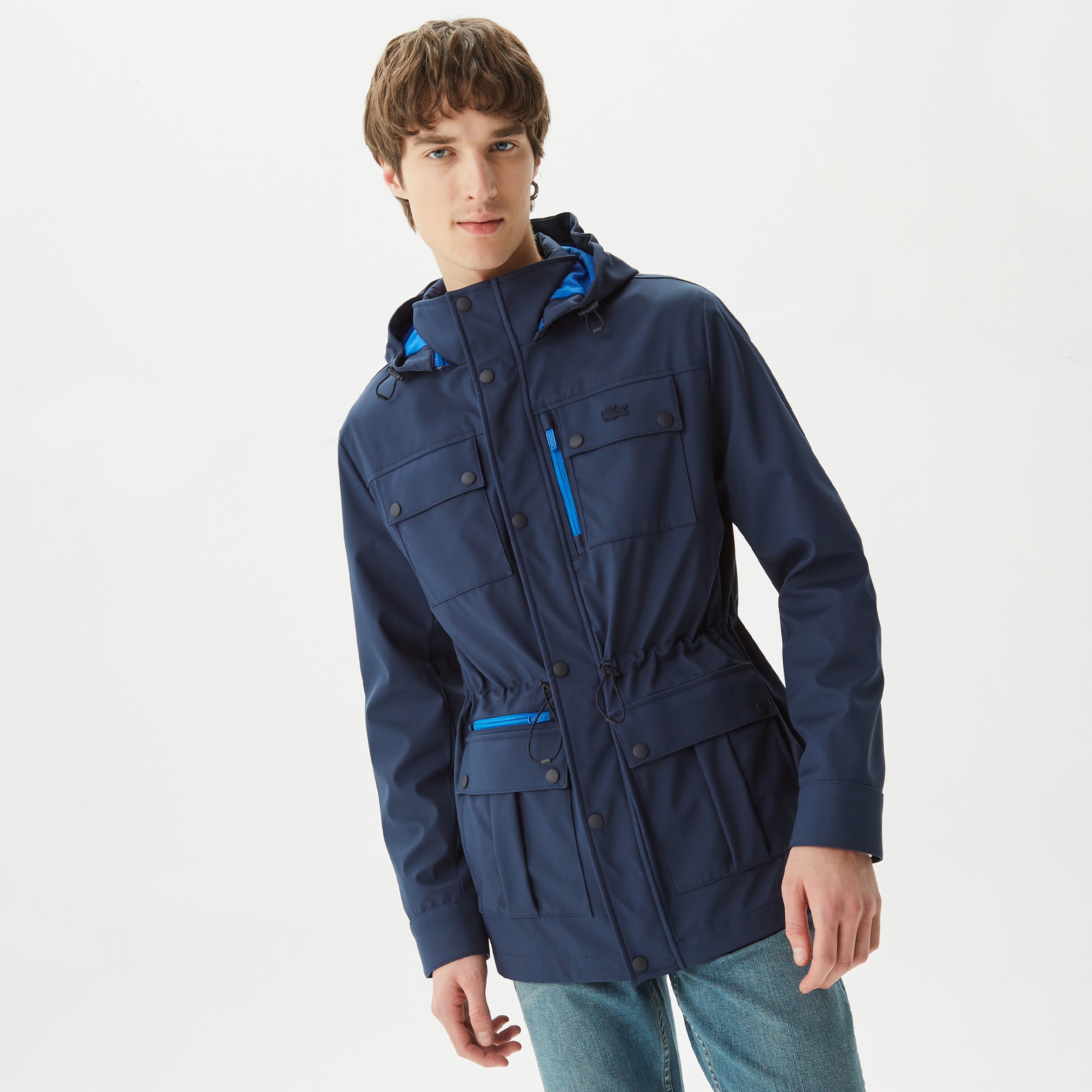 Erkek Kapüşonlu Lacivert Mont