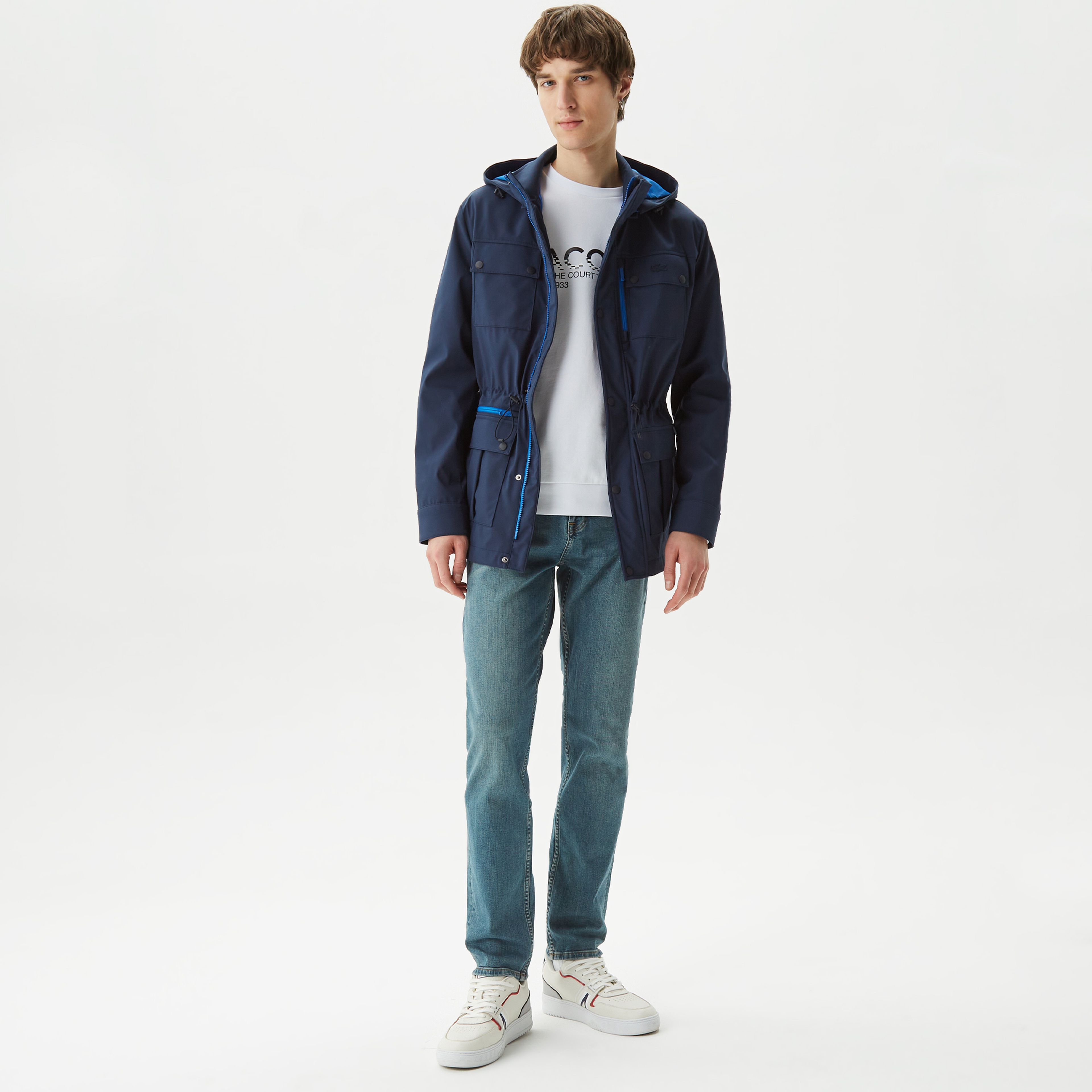 Erkek Kapüşonlu Lacivert Mont