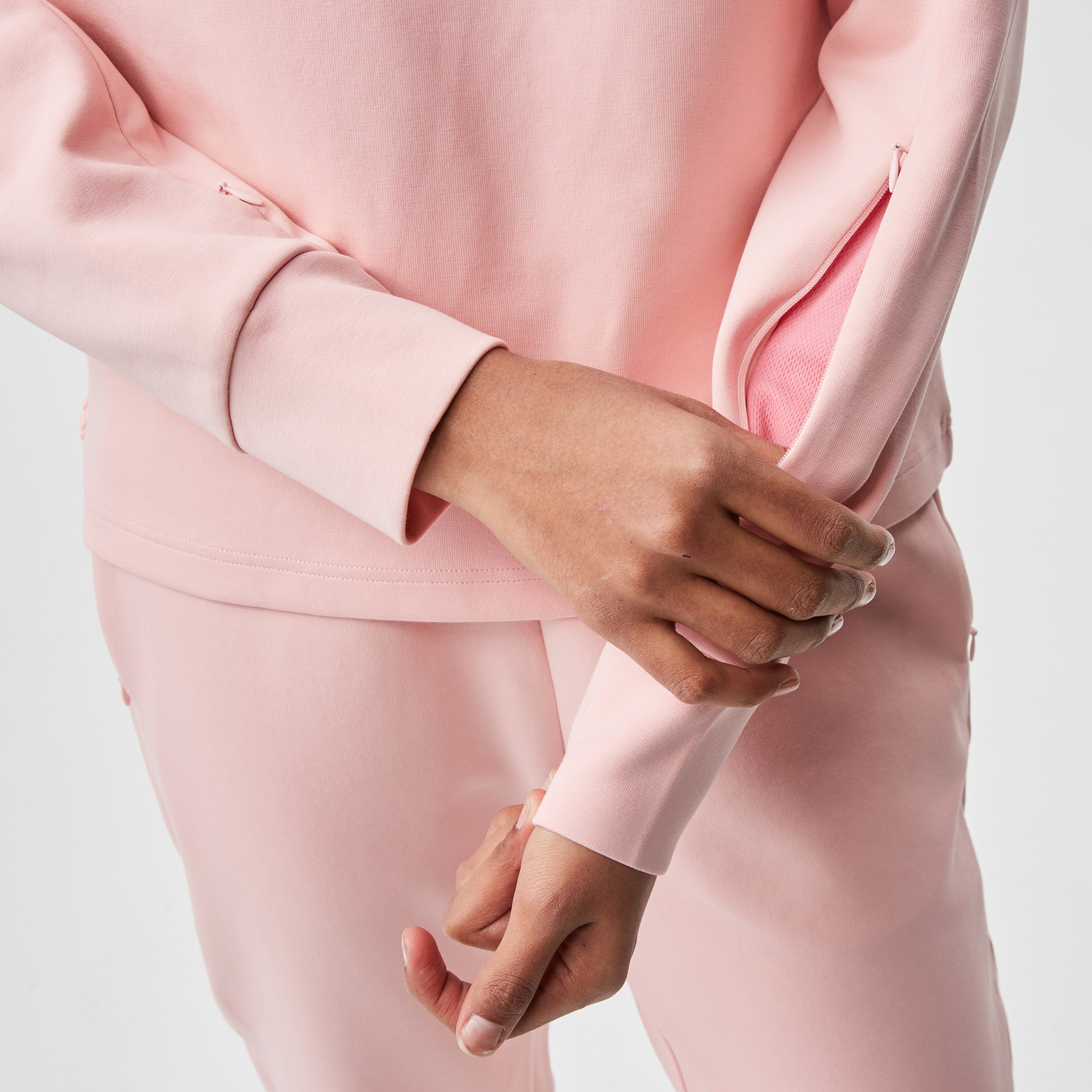 Kadın Loose Fit Kapüşonlu Baskılı Pembe Sweatshirt