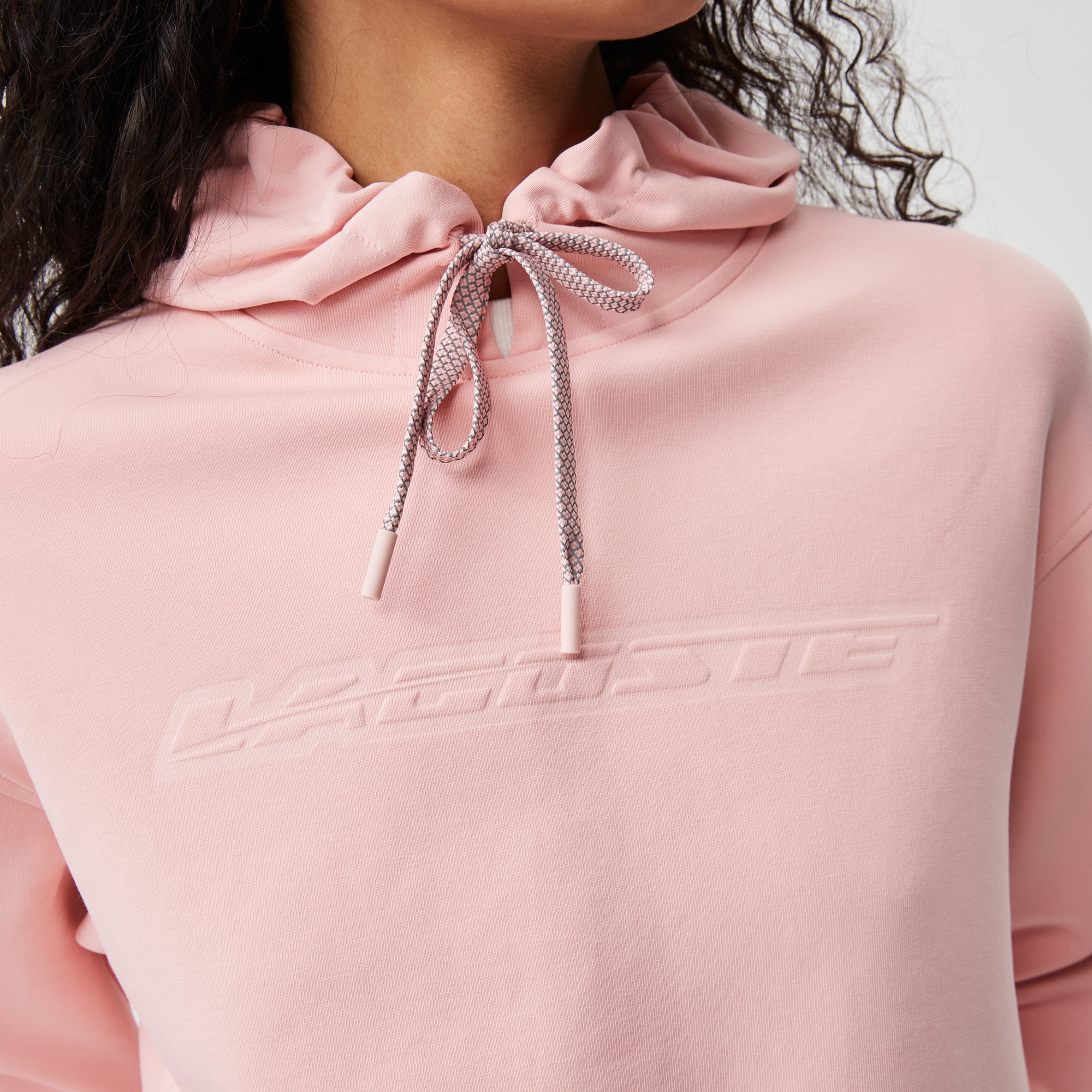 Kadın Loose Fit Kapüşonlu Baskılı Pembe Sweatshirt