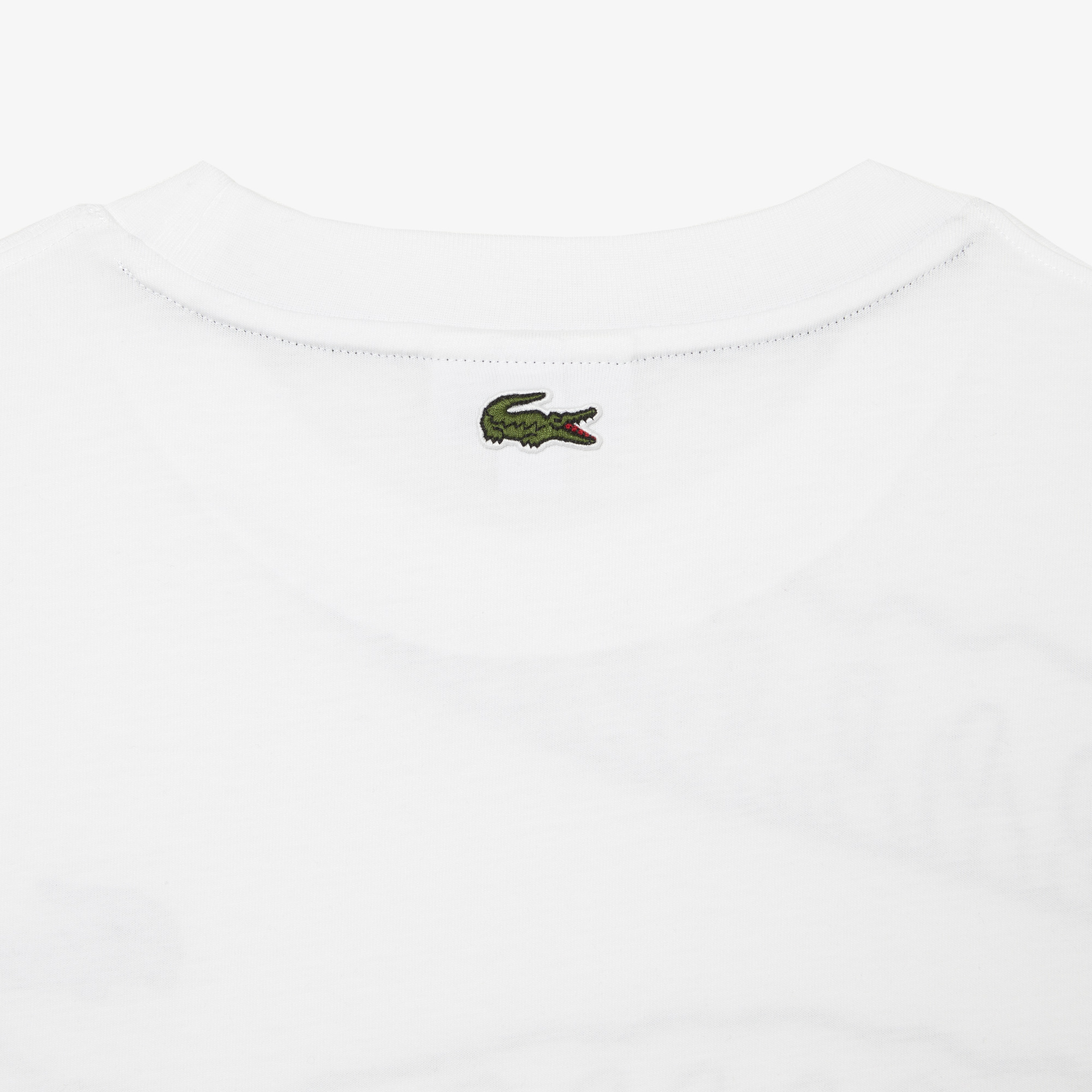 Erkek Loose Fit Bisiklet Yaka Organik Pamuk Baskılı Beyaz T-Shirt