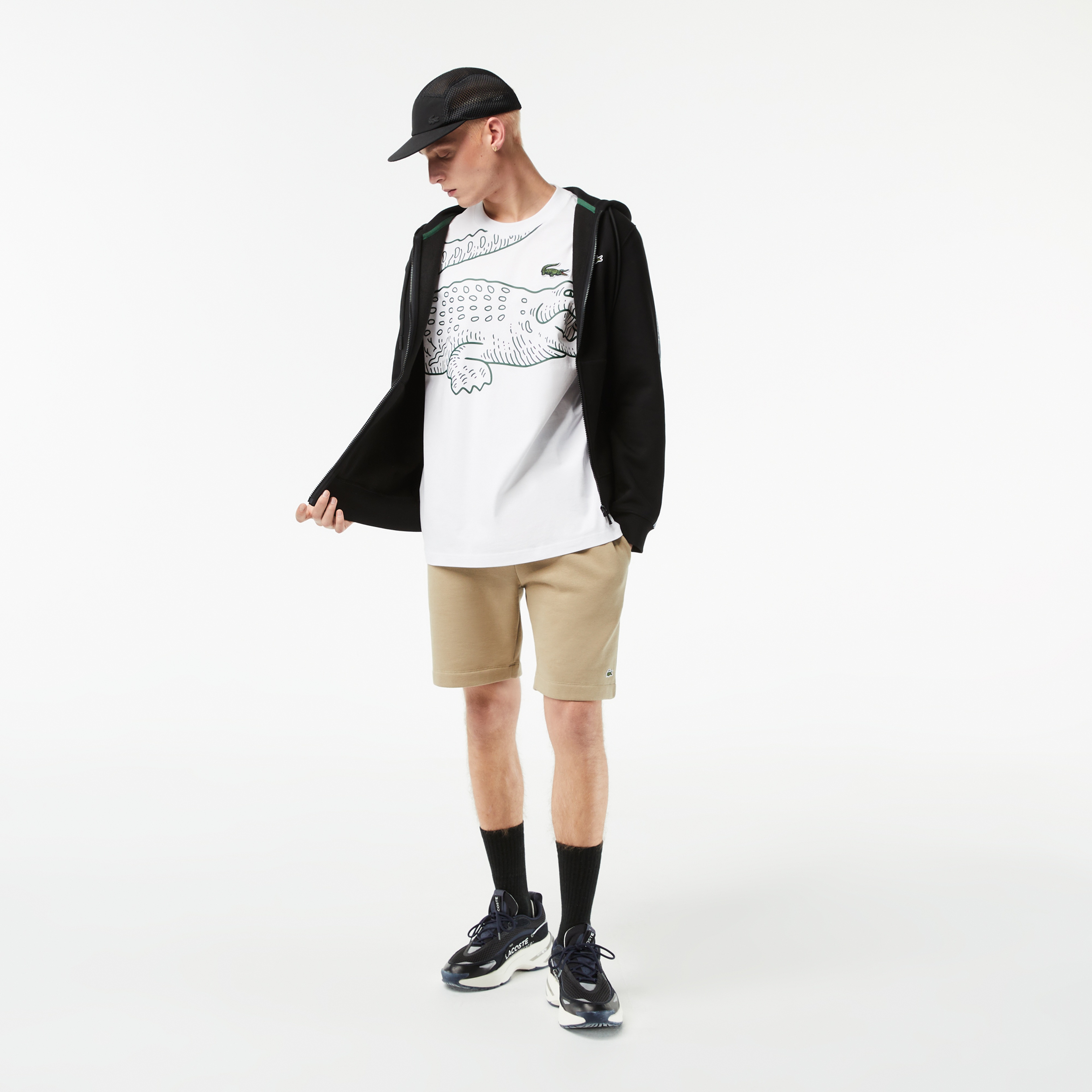 Erkek Loose Fit Bisiklet Yaka Organik Pamuk Baskılı Beyaz T-Shirt