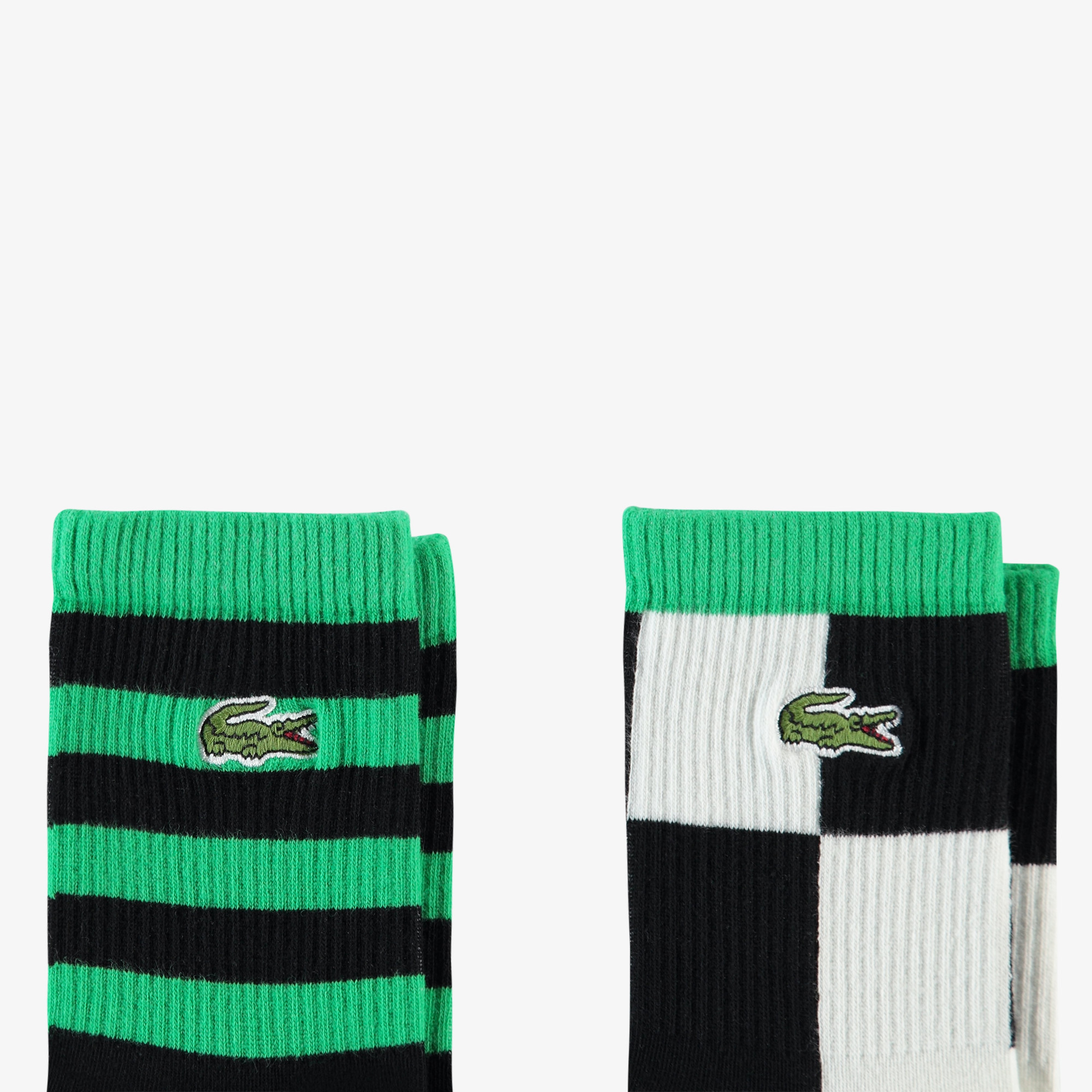 Unisex Renk Bloklu Siyah Çorap