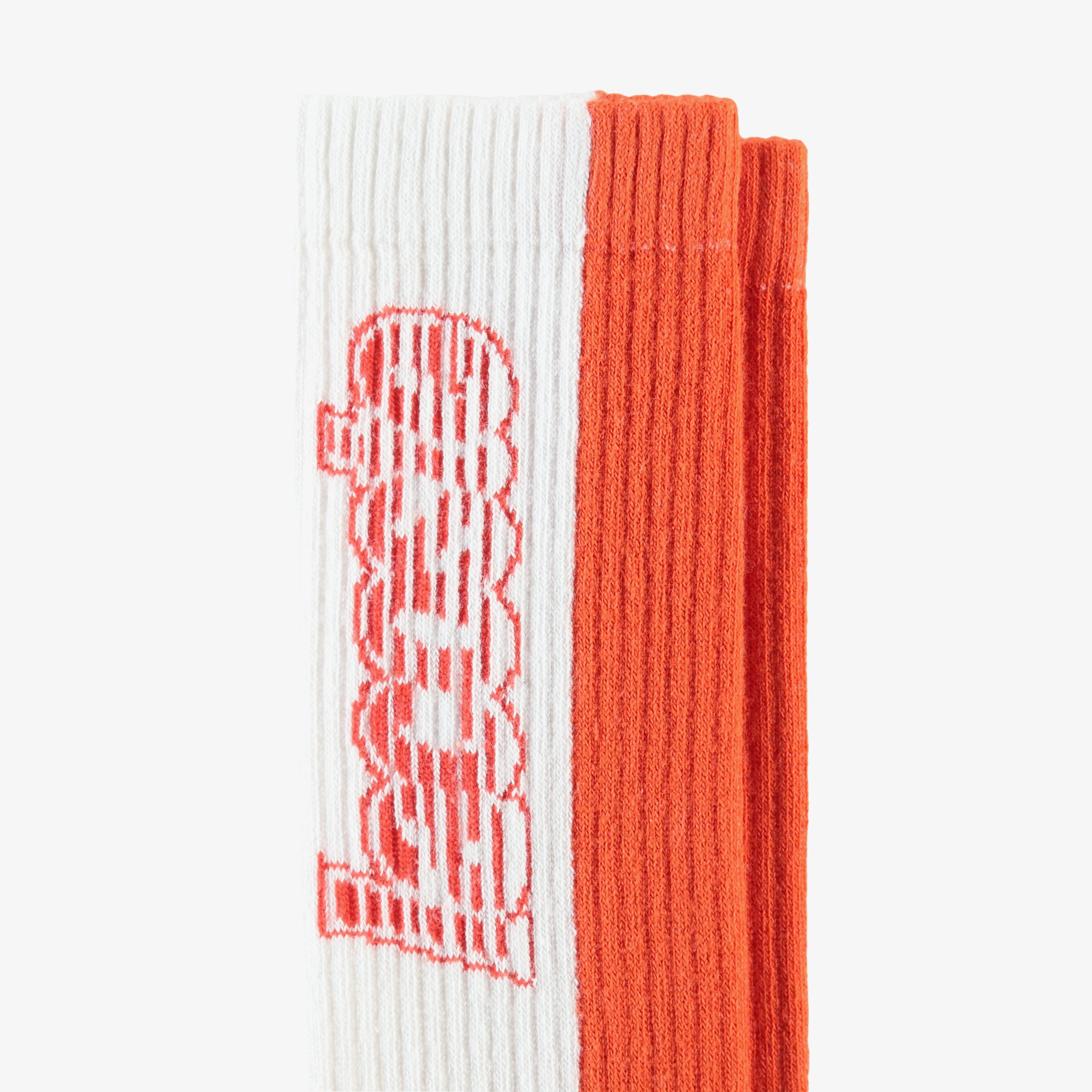 Unisex Uzun Baskılı Turuncu Çorap