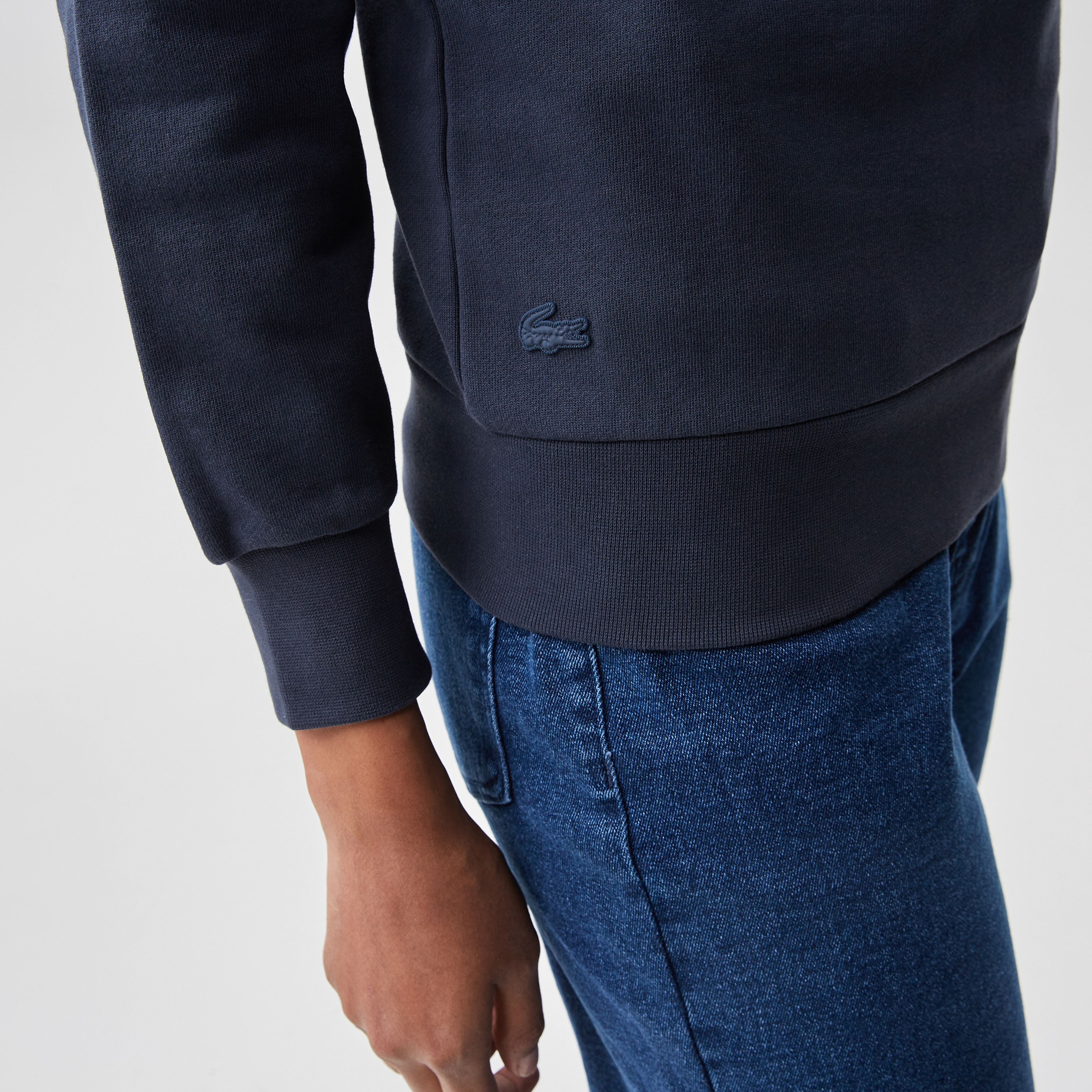 Kadın Relaxed Fit Bisiklet Yaka Baskılı Lacivert Sweatshirt