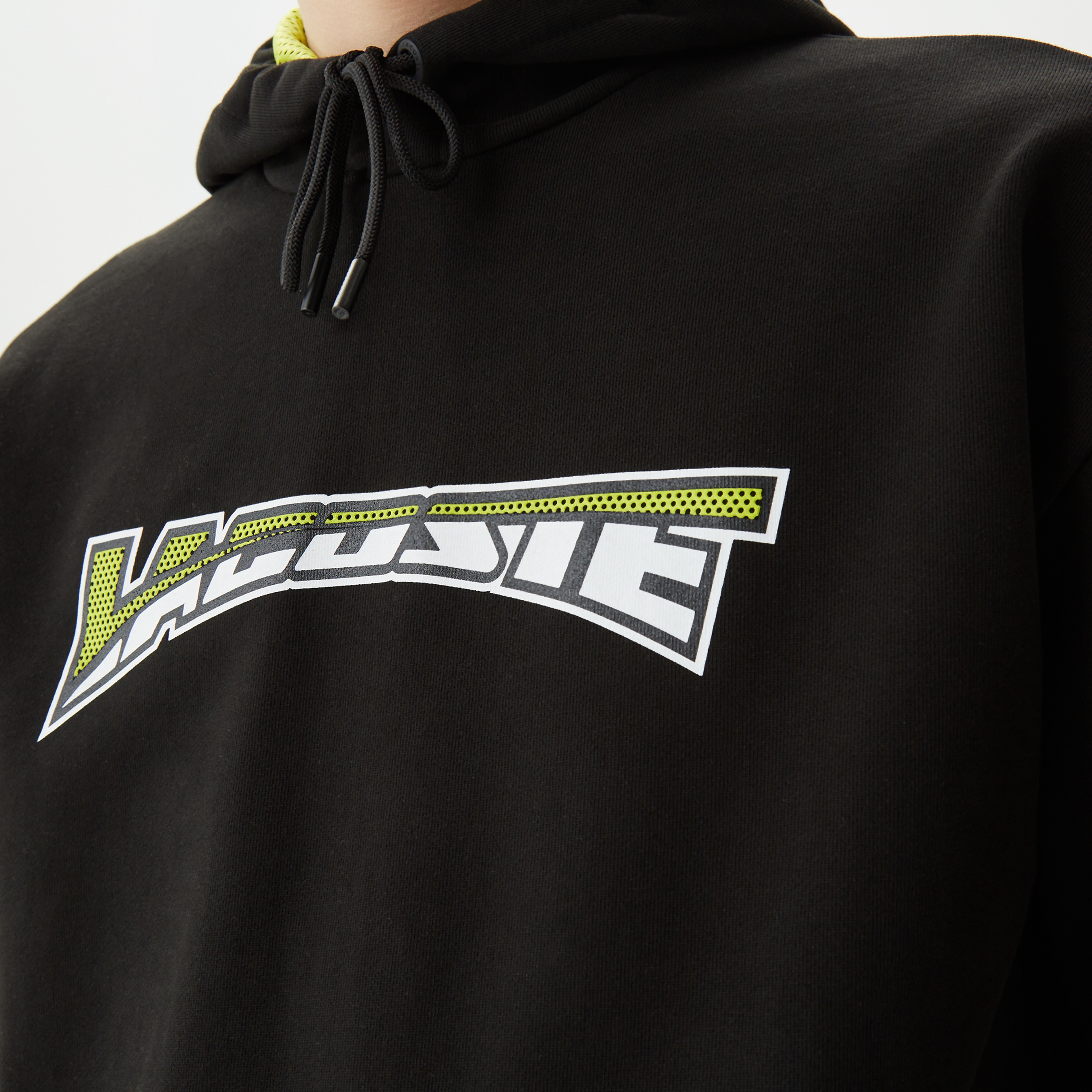 Erkek Relaxed Fit Kapüşonlu Baskılı Siyah Sweatshirt