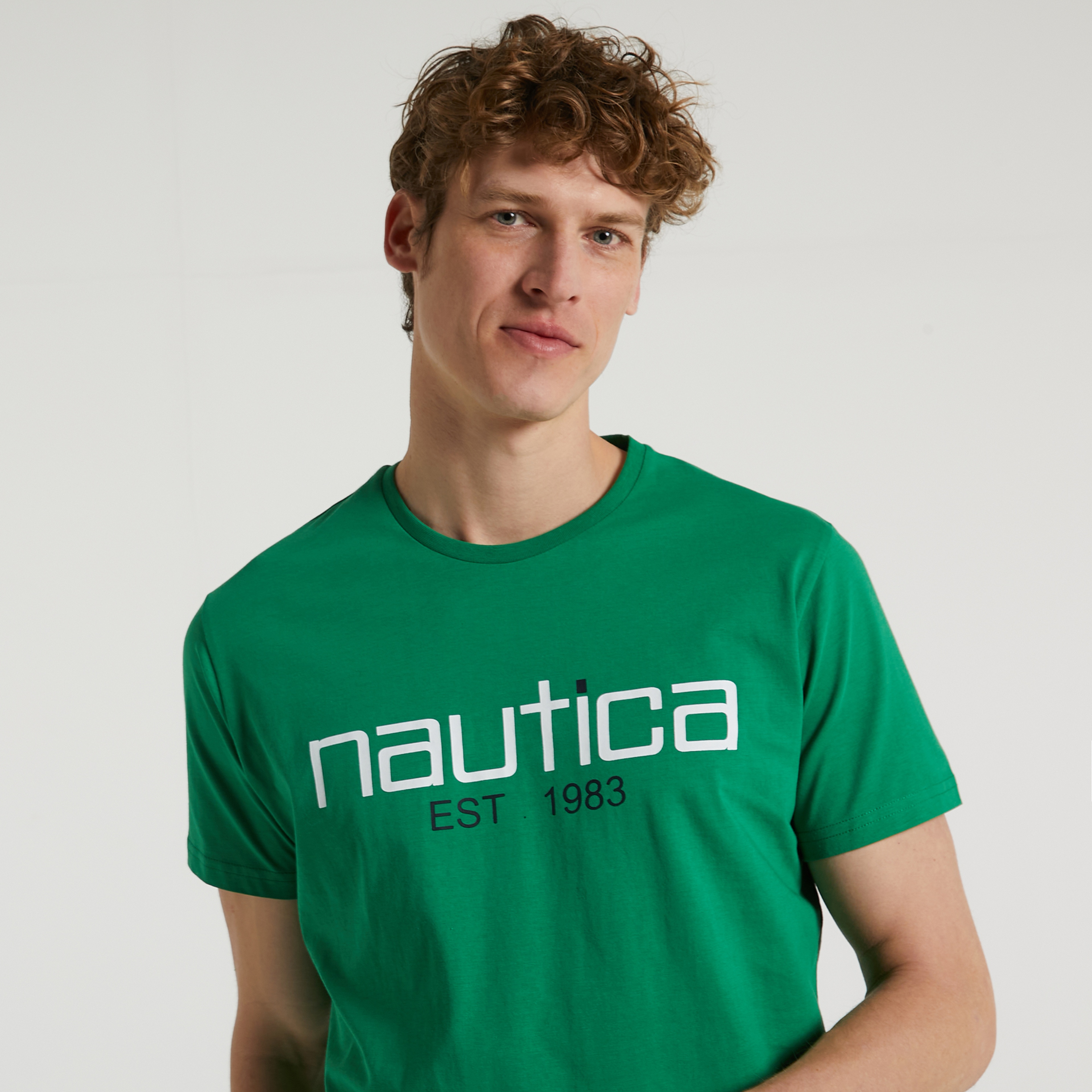 Nautica Erkek Yeşil Desenli Standart Fit T-Shirt
