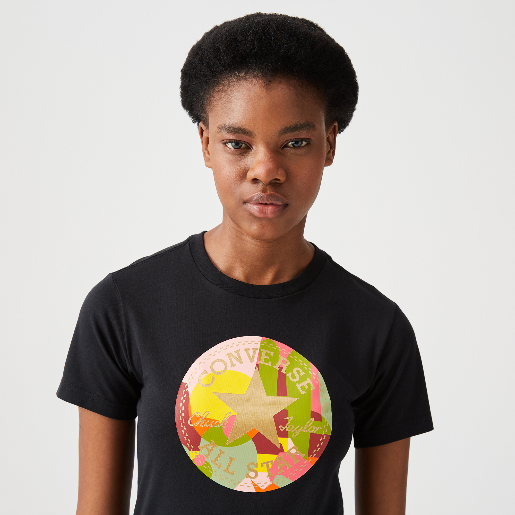 Converse Metallic Desert Rave Kadın Siyah T-Shirt