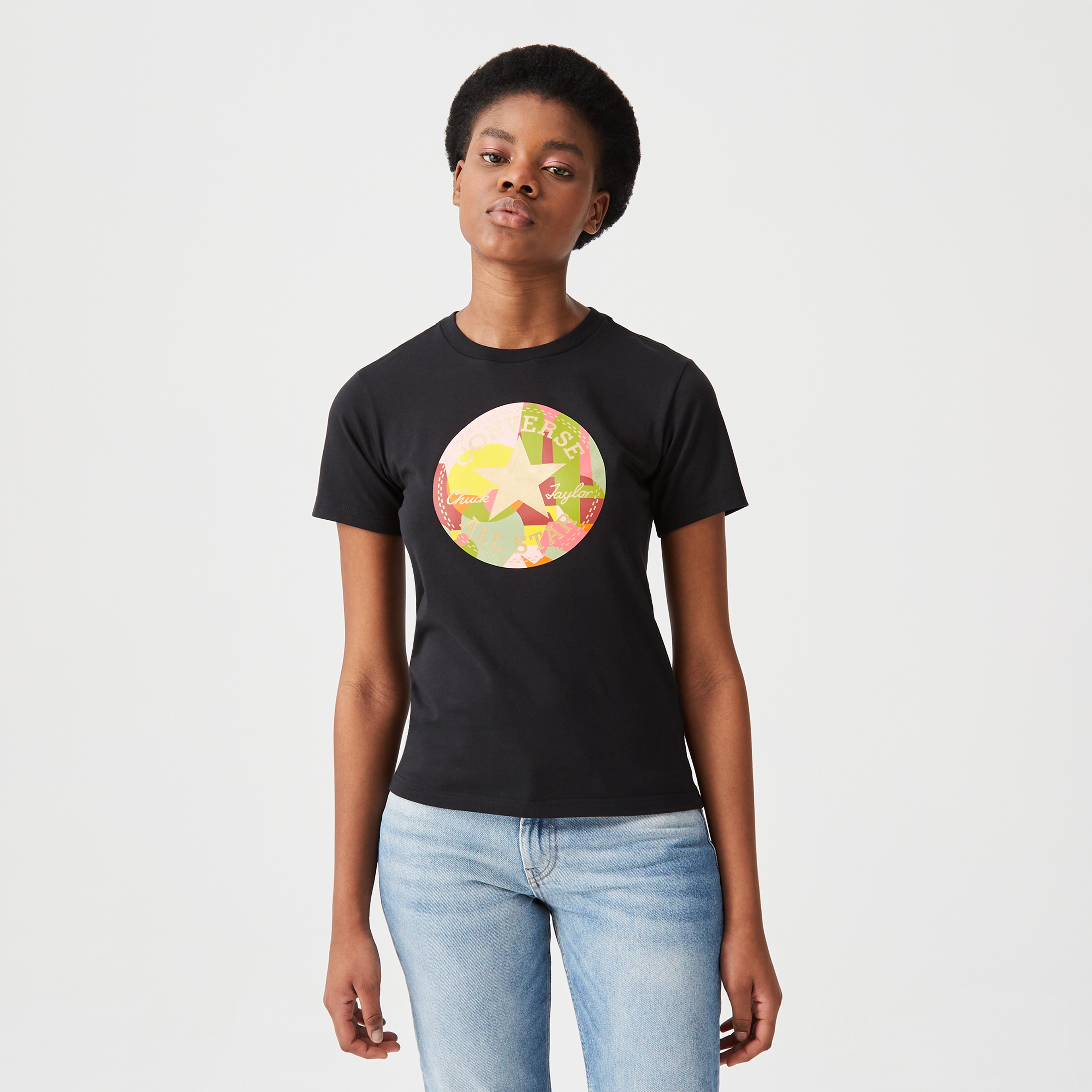 Converse Metallic Desert Rave Kadın Siyah T-Shirt