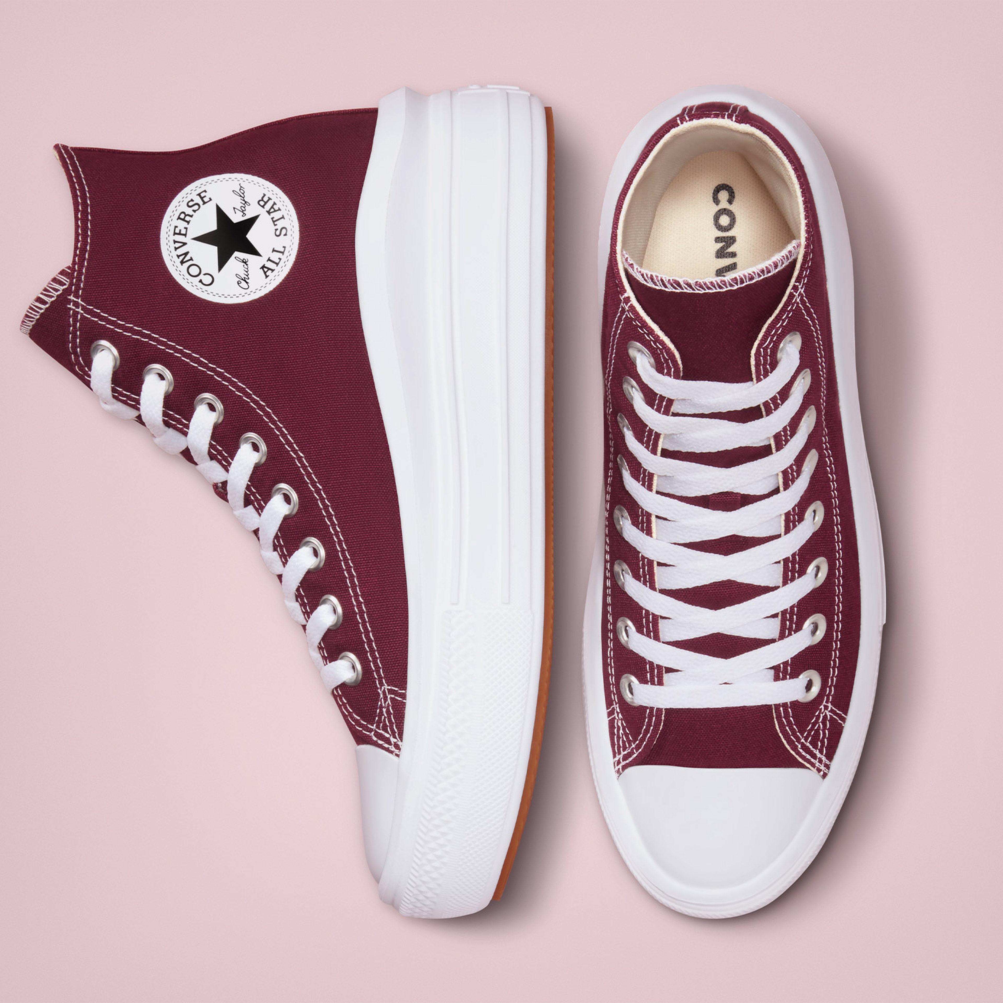 Converse Chuck Taylor All Star Move Canvas Platform Kadın Bordo Sneaker