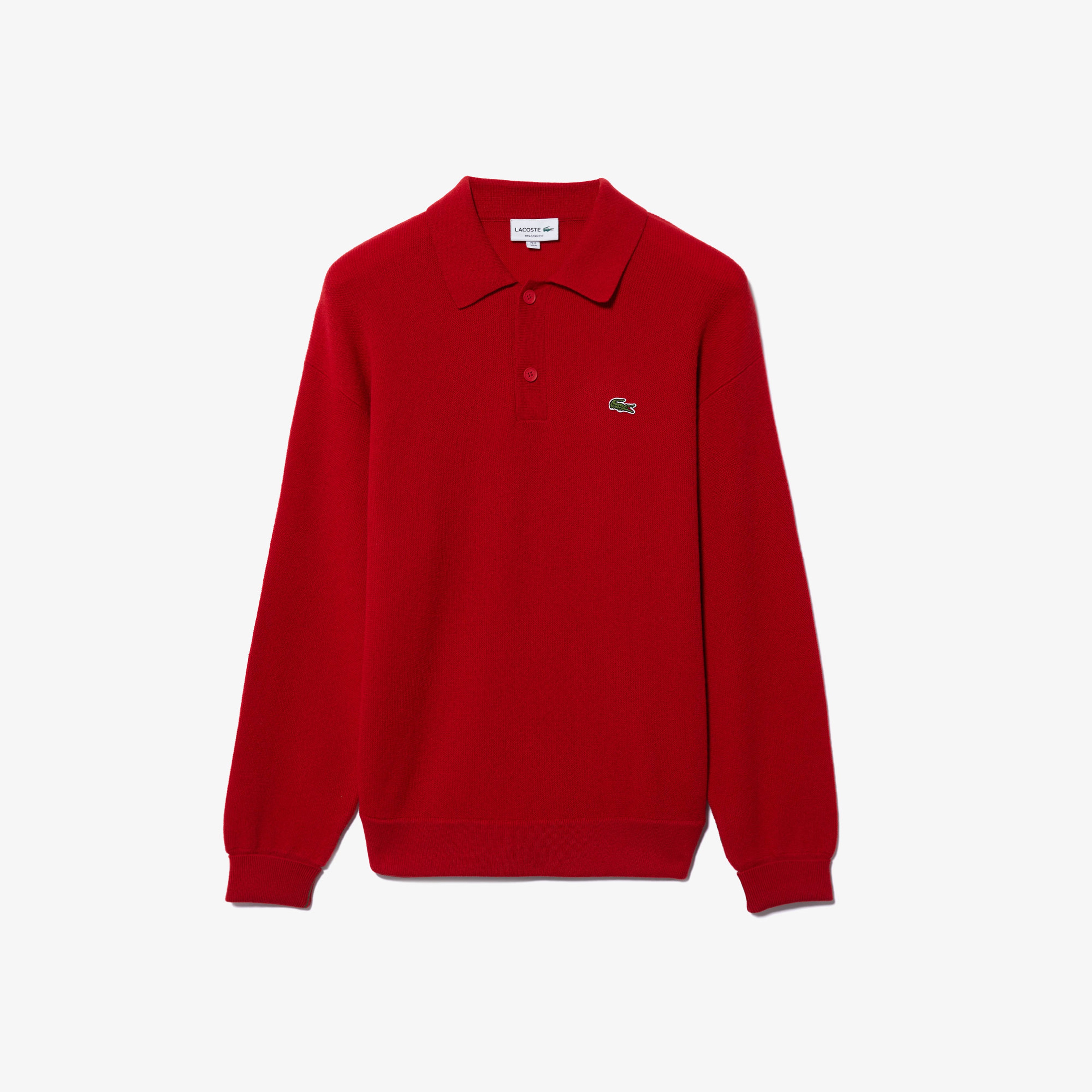 Lacoste Erkek Polo Yaka Yün Kırmızı Kazak
