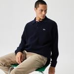 Erkek Relaxed Fit Polo Yaka Yün Lacivert Triko