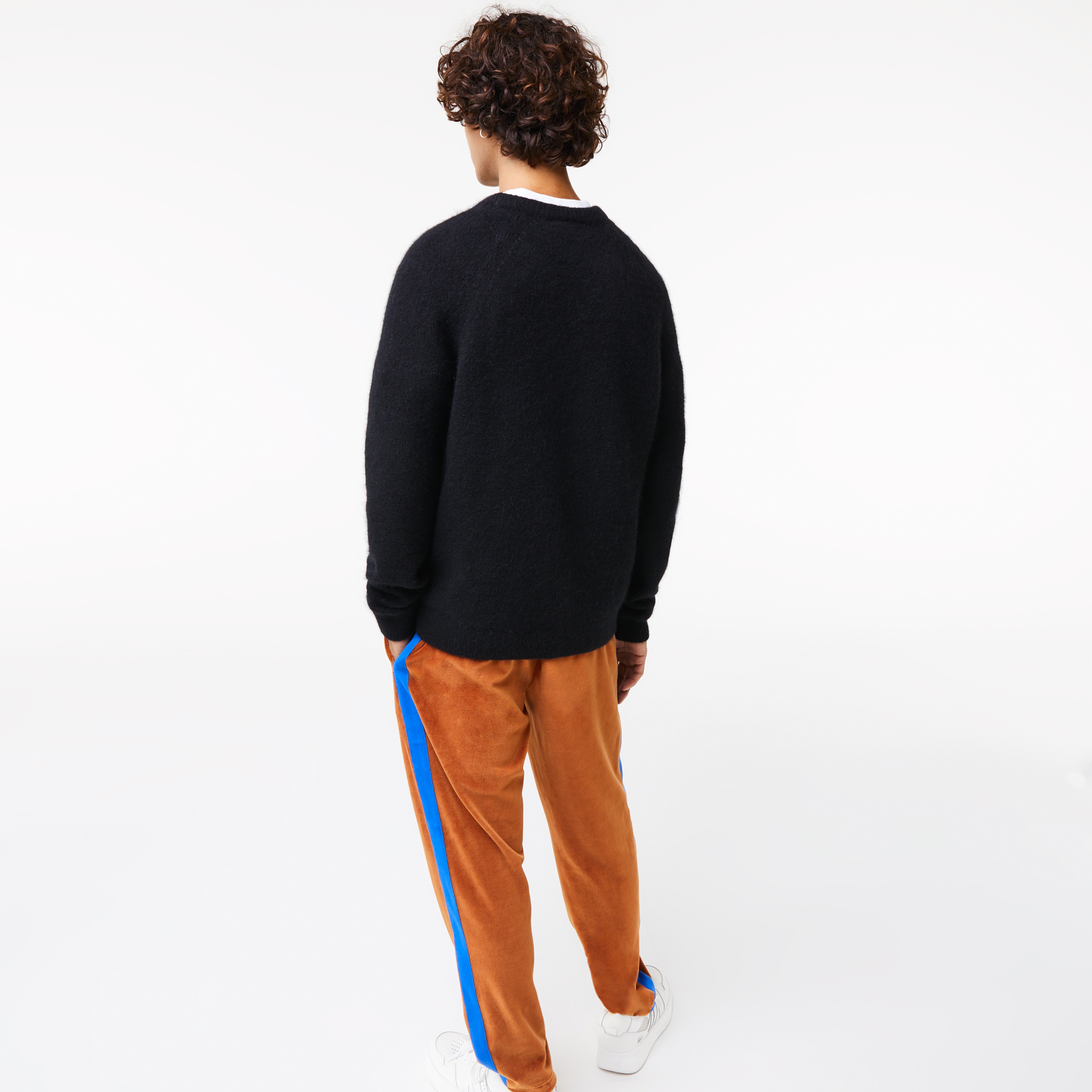 Lacoste Erkek Bisiklet Yaka Baskılı Lacivert Kazak