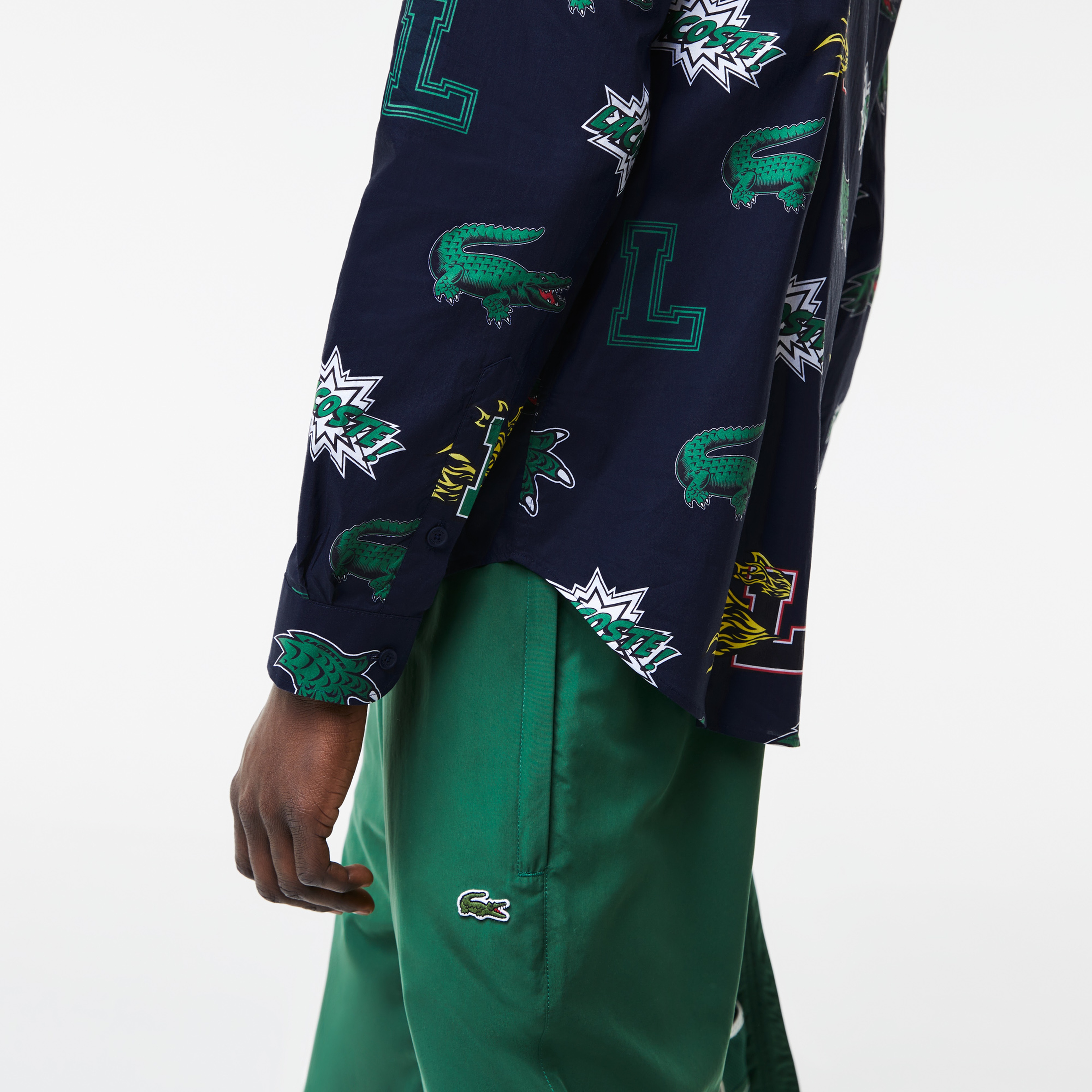 Lacoste Erkek Regular Fit Desenli Lacivert Gömlek