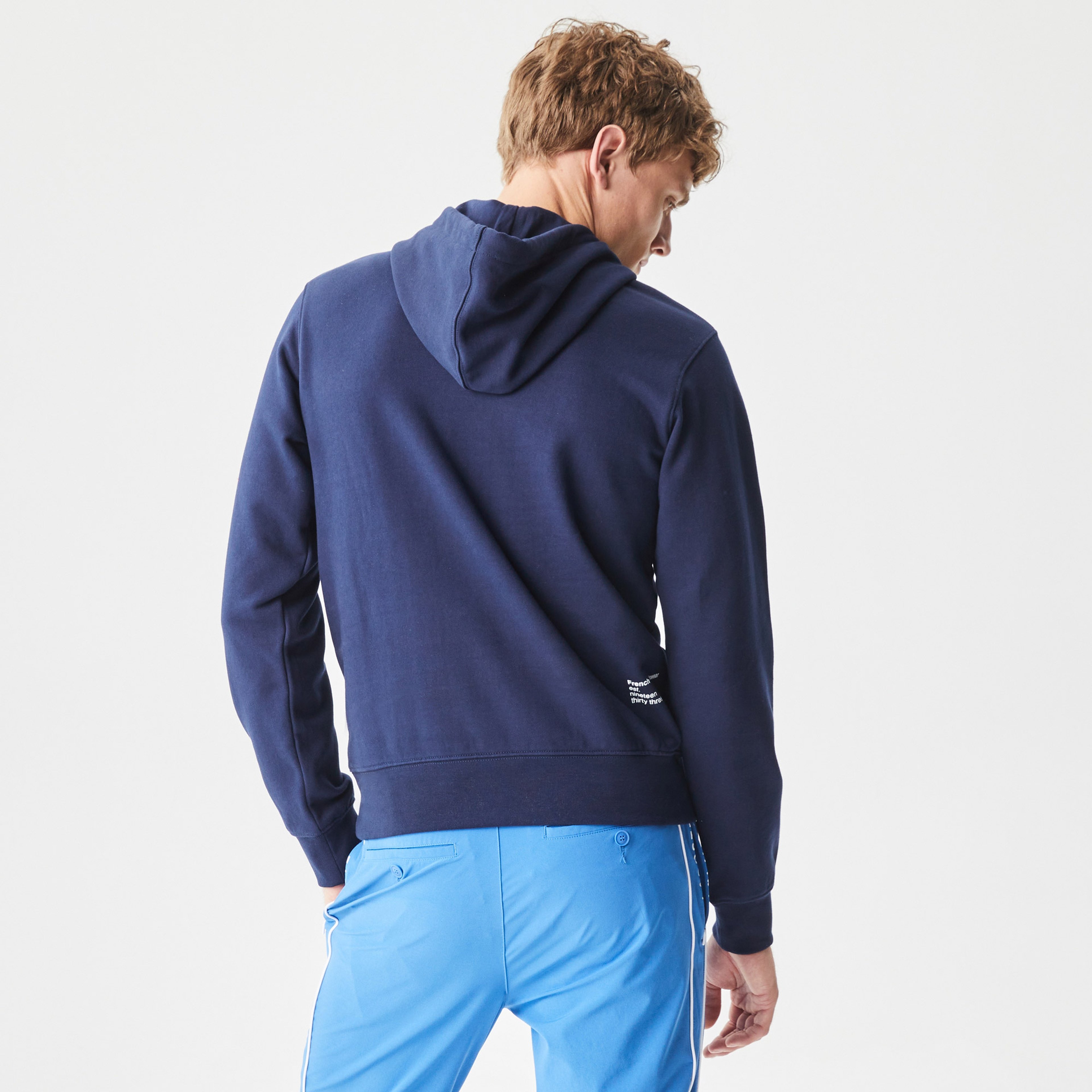 Lacoste Erkek Classic Fit Ayarlanabilir Kapüşonlu Baskılı Lacivert Sweatshirt