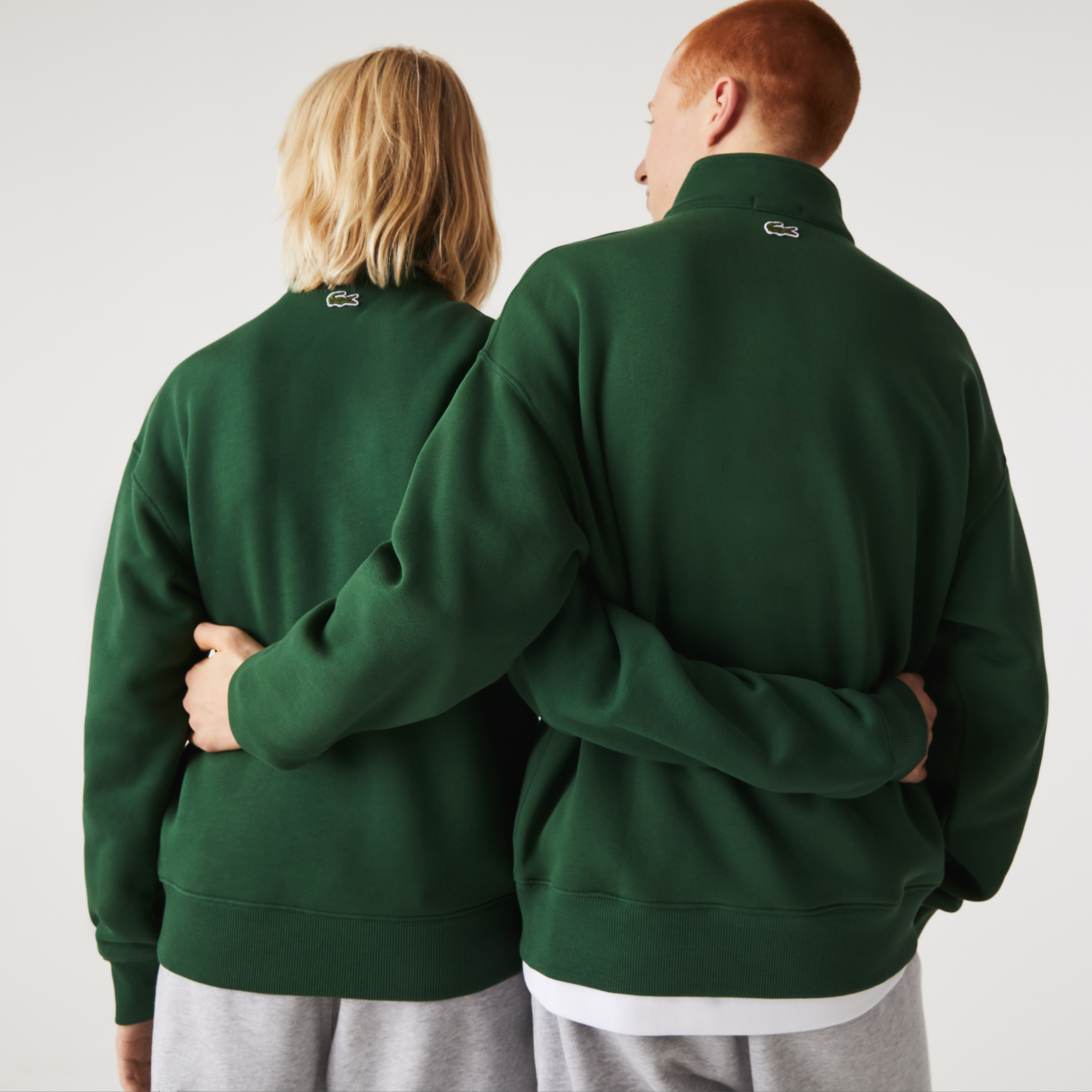 Lacoste Unisex Relaxed Fit Dik Yaka Organik Pamuk Yeşil Sweatshirt