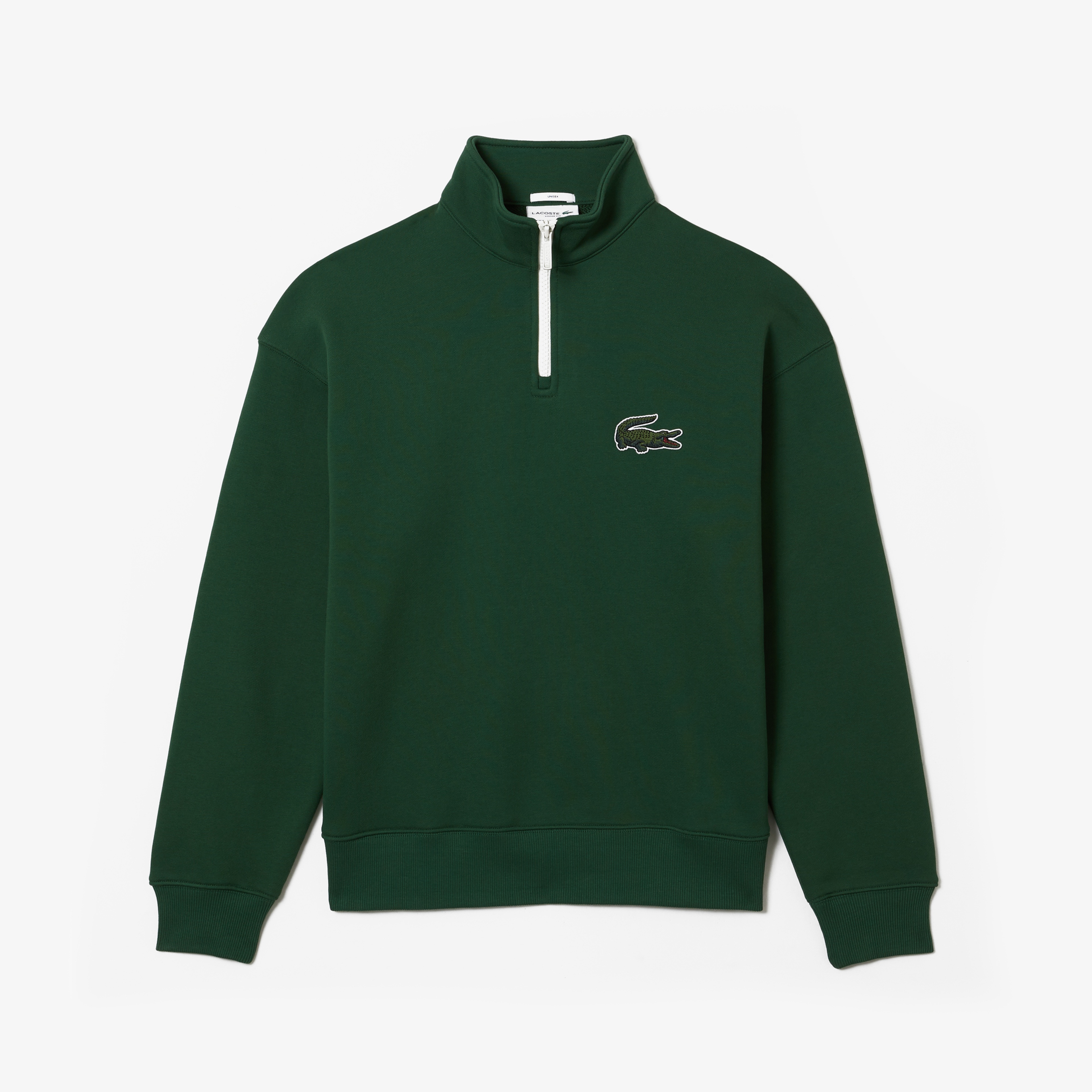 Lacoste Unisex Relaxed Fit Dik Yaka Organik Pamuk Yeşil Sweatshirt