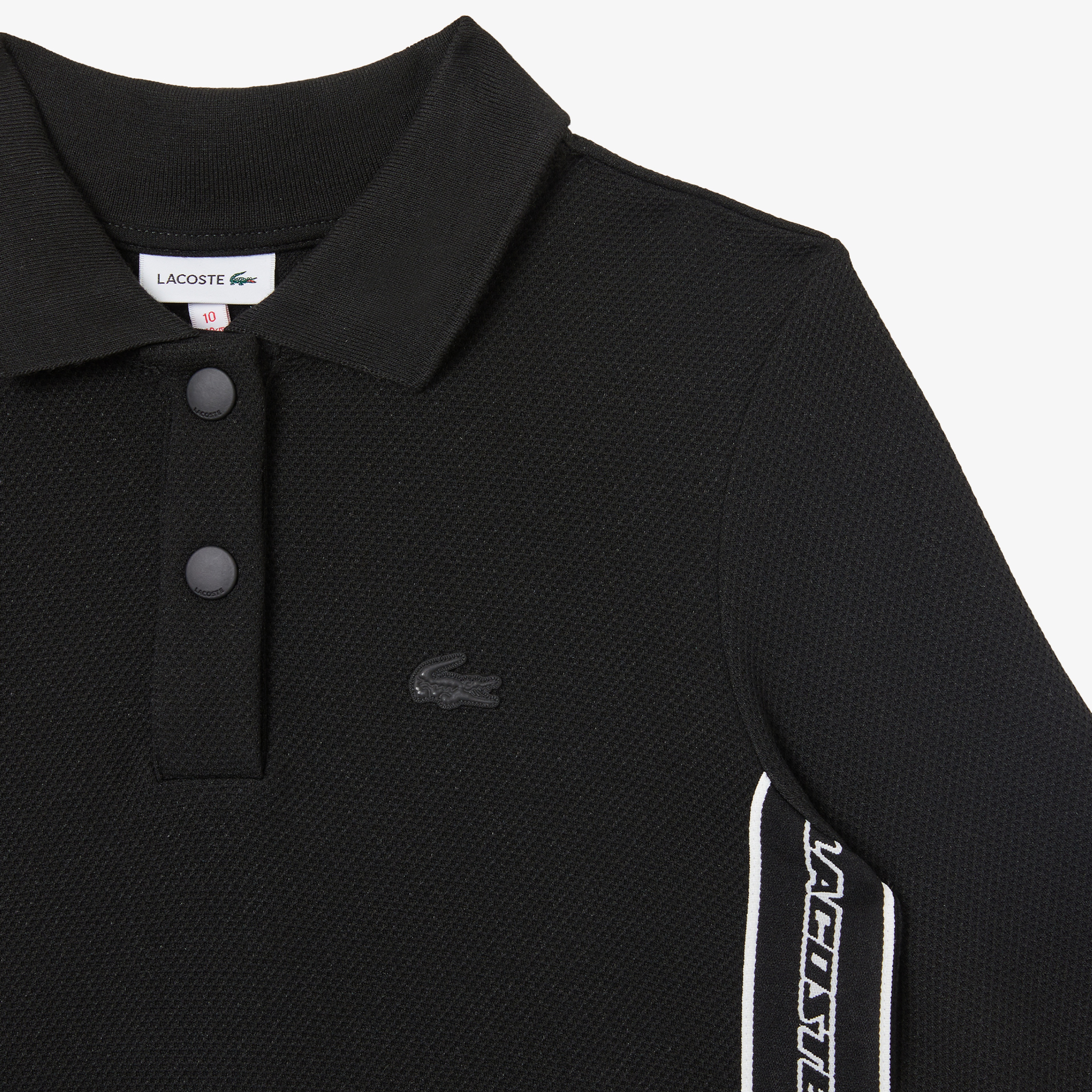 Lacoste Kız Çocuk Uzun Kollu Baskılı Siyah Elbise