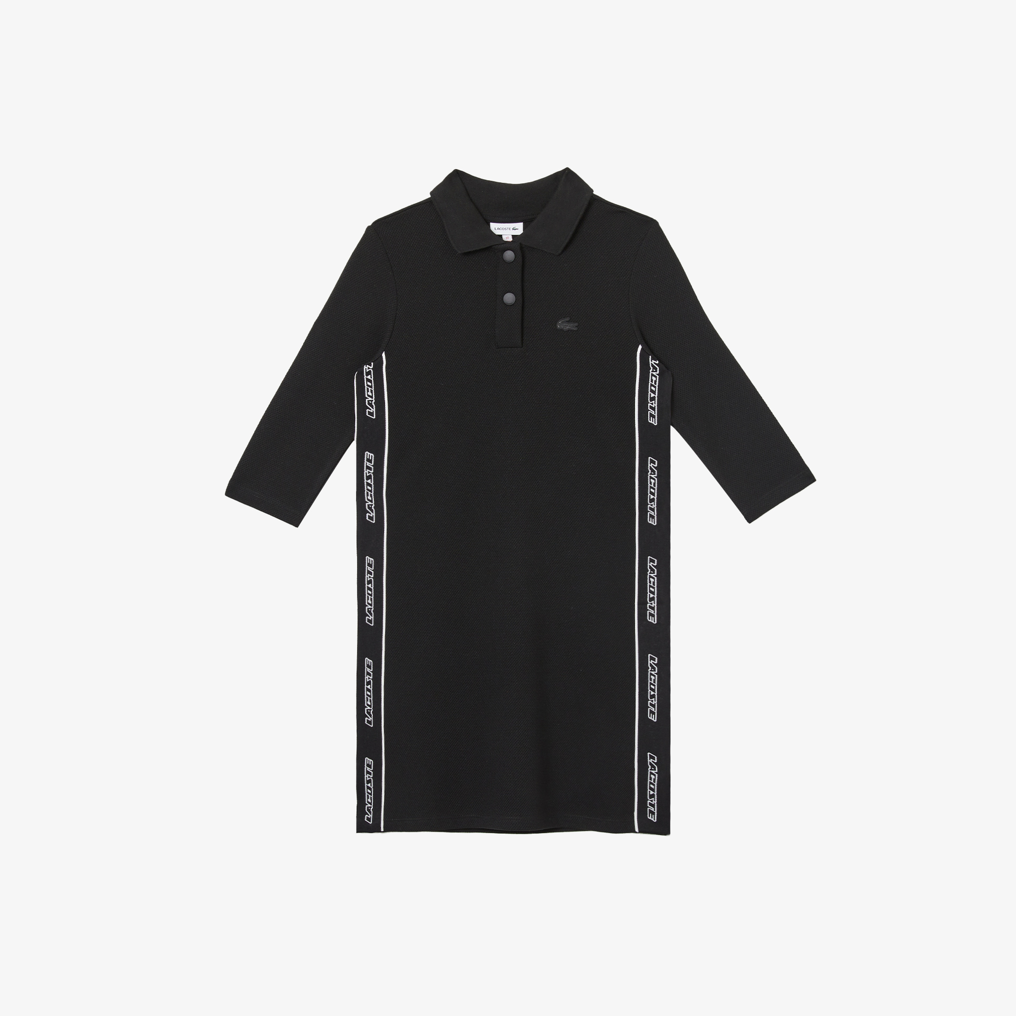 Lacoste Kız Çocuk Uzun Kollu Baskılı Siyah Elbise
