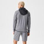 Erkek Slim Fit Kapüşonlu Desenli Gri Sweatshirt