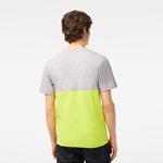 Erkek Regular Fit Bisiklet Yaka Renk Bloklu Sarı T-Shirt