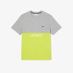 Erkek Regular Fit Bisiklet Yaka Renk Bloklu Sarı T-Shirt