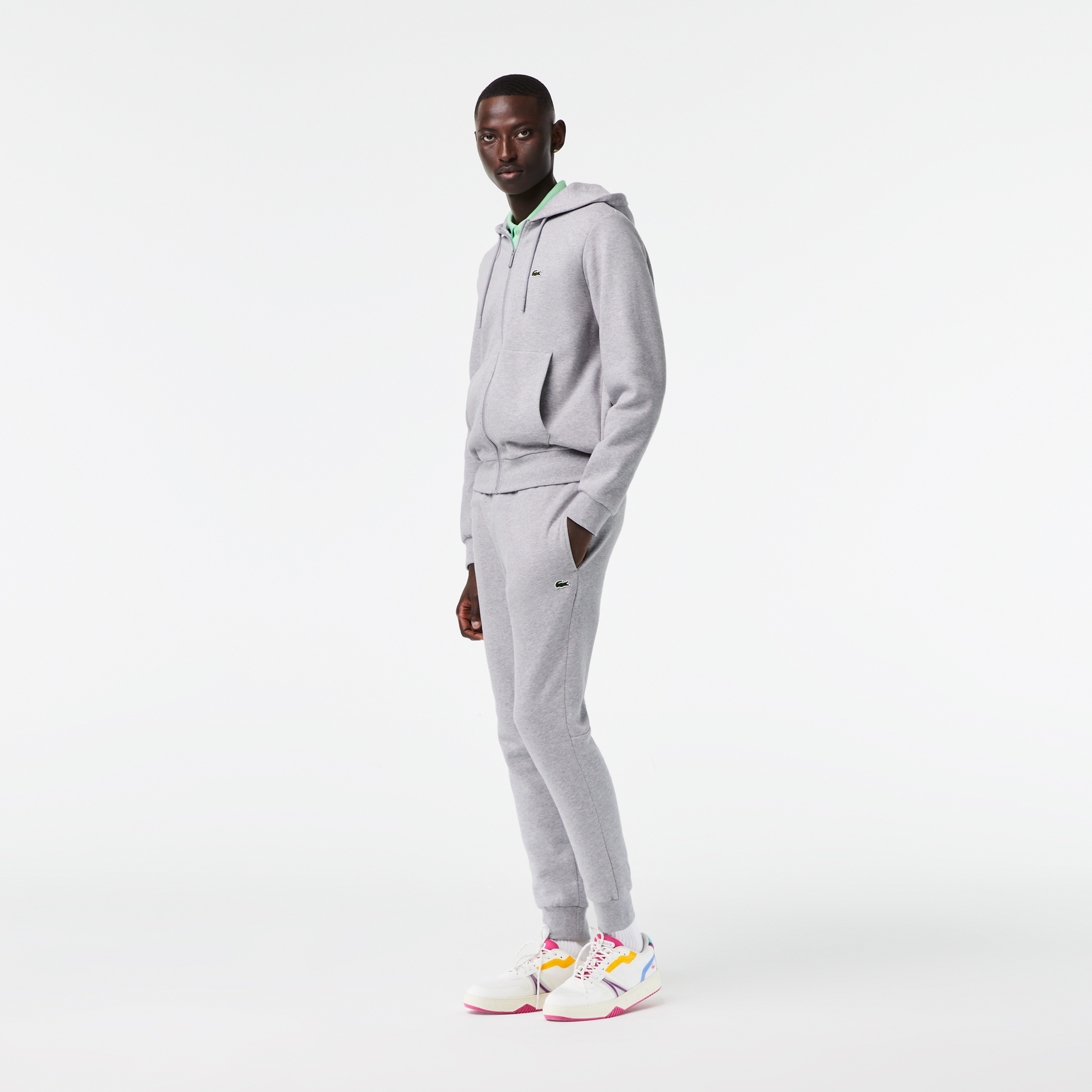 Erkek Classic Fit Kapüşonlu Gri Eşofman Takımı