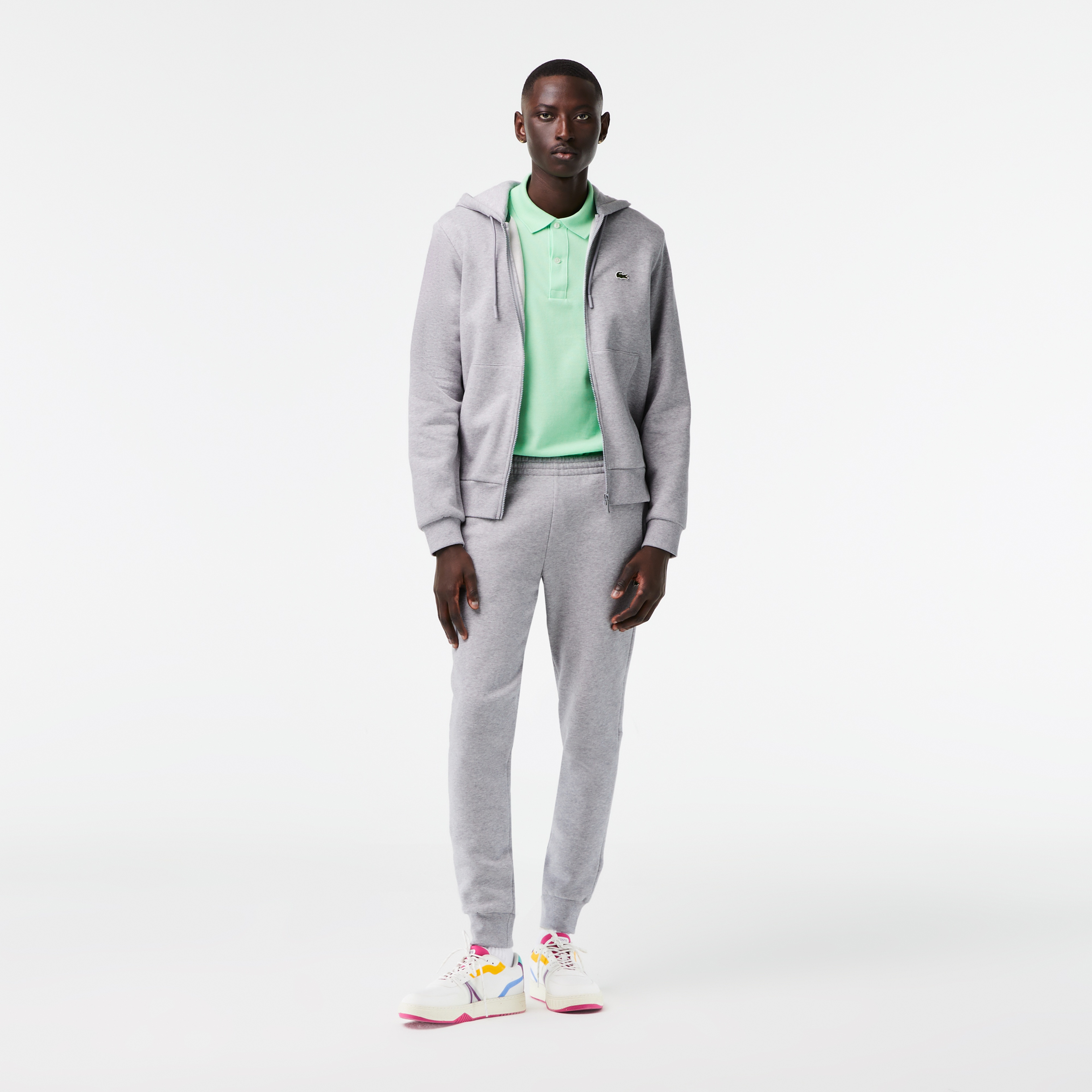 Erkek Classic Fit Kapüşonlu Gri Eşofman Takımı