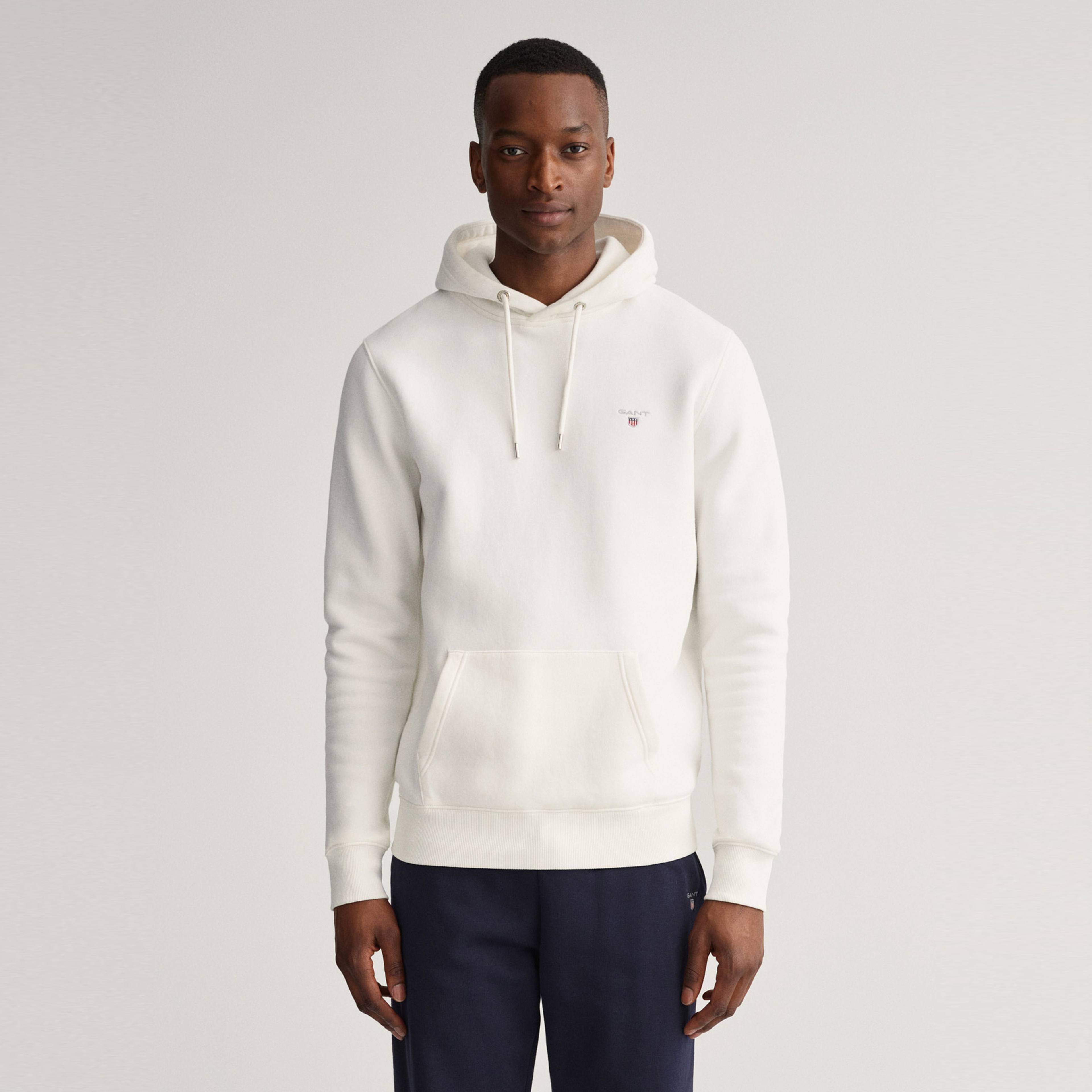 Gant Erkek Beyaz Regular Fit Kapüşonlu Sweatshirt