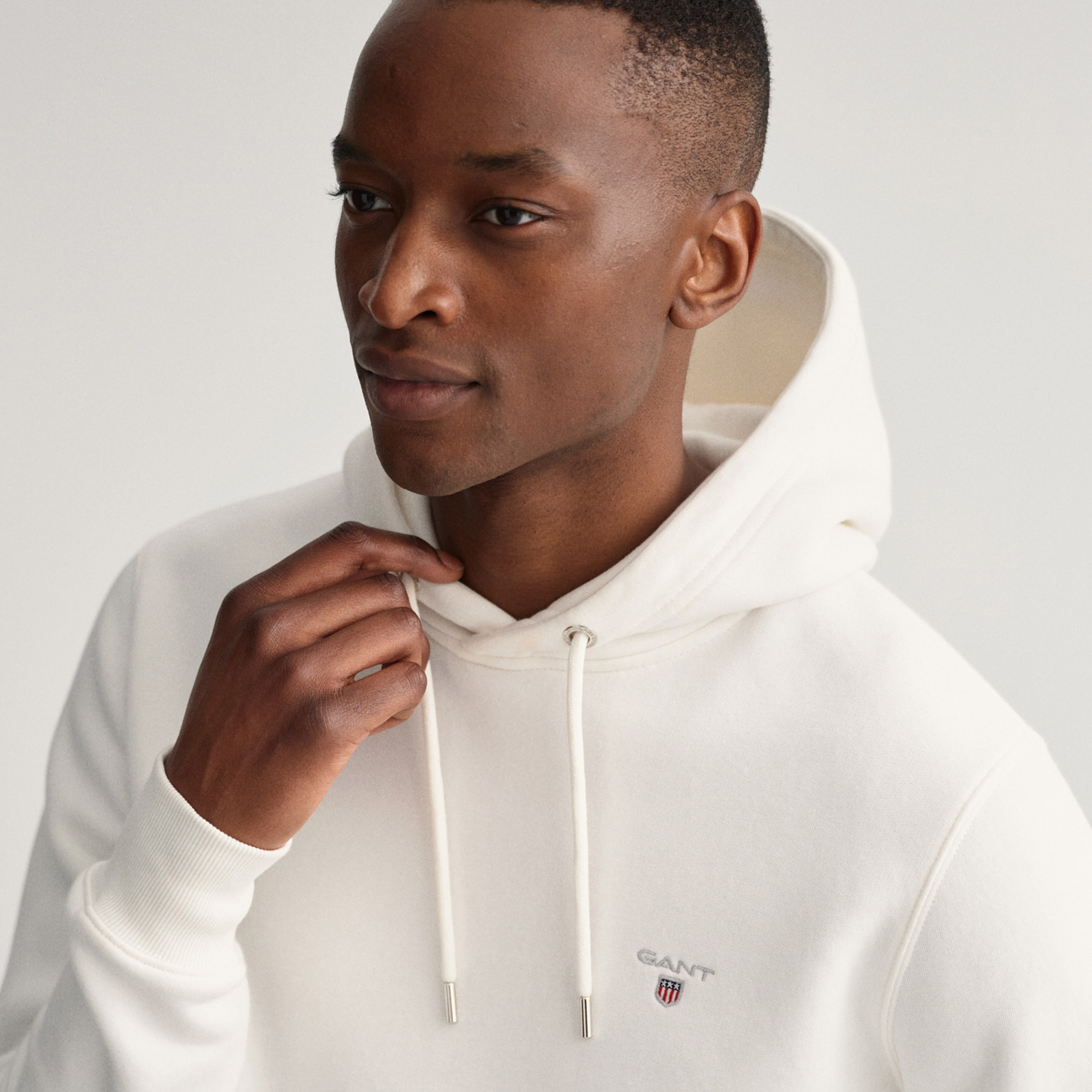 Gant Erkek Beyaz Regular Fit Kapüşonlu Sweatshirt