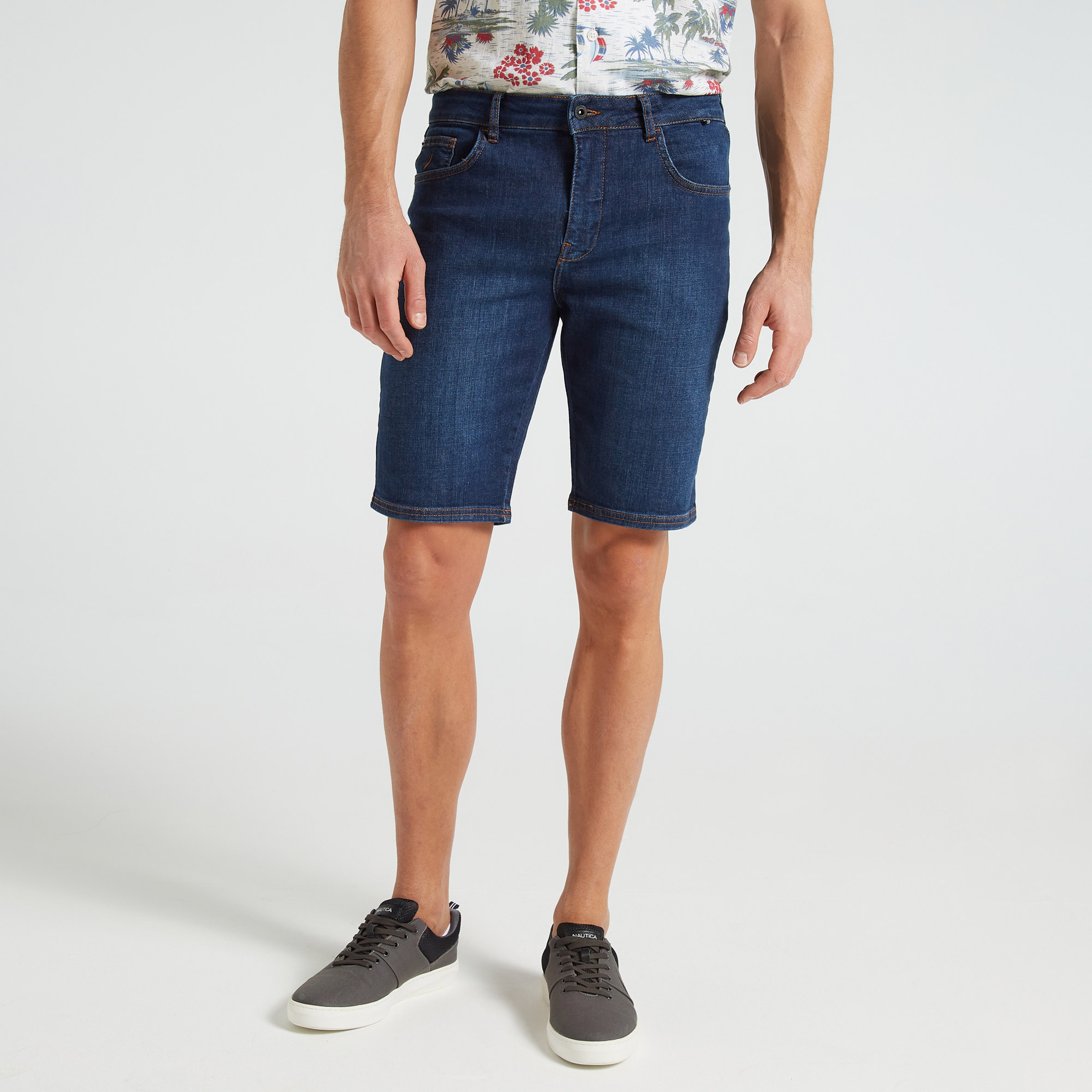 NAUTICA ERKEK MAVİ SLIM FIT BERMUDA ŞORT