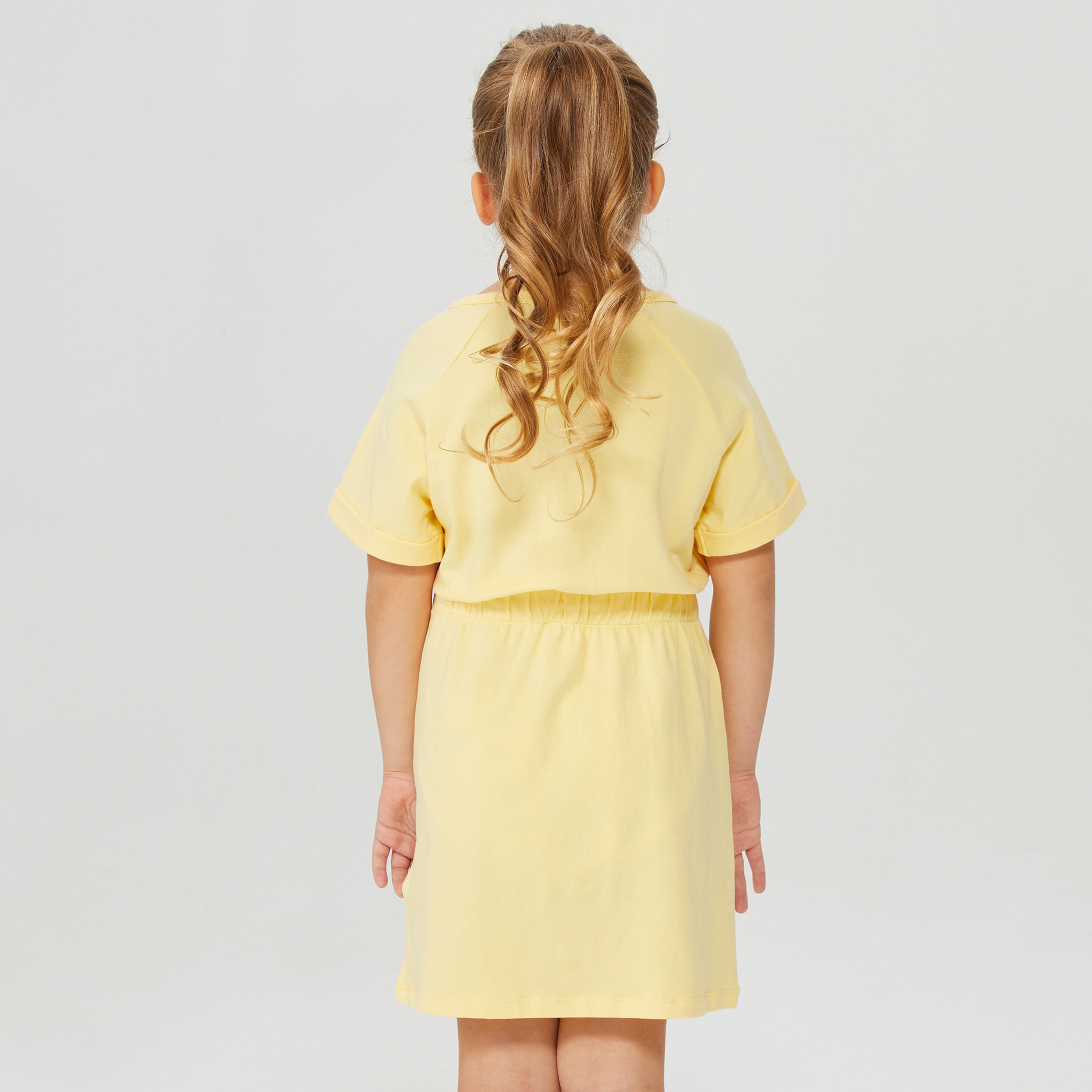 NAUTICA KIZ ÇOCUK SARI OVERSIZE KISA KOLLU ELBİSE