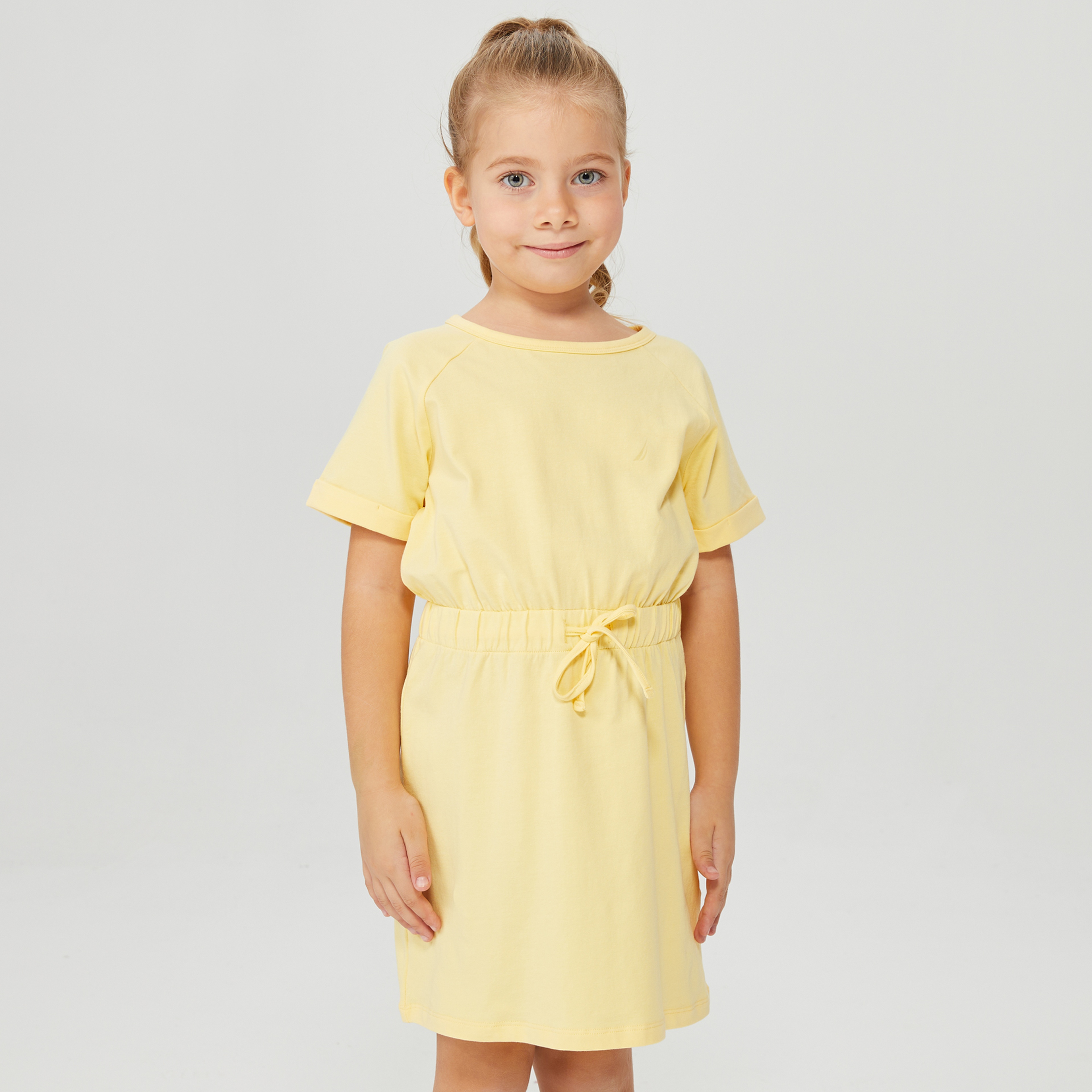 NAUTICA KIZ ÇOCUK SARI OVERSIZE KISA KOLLU ELBİSE