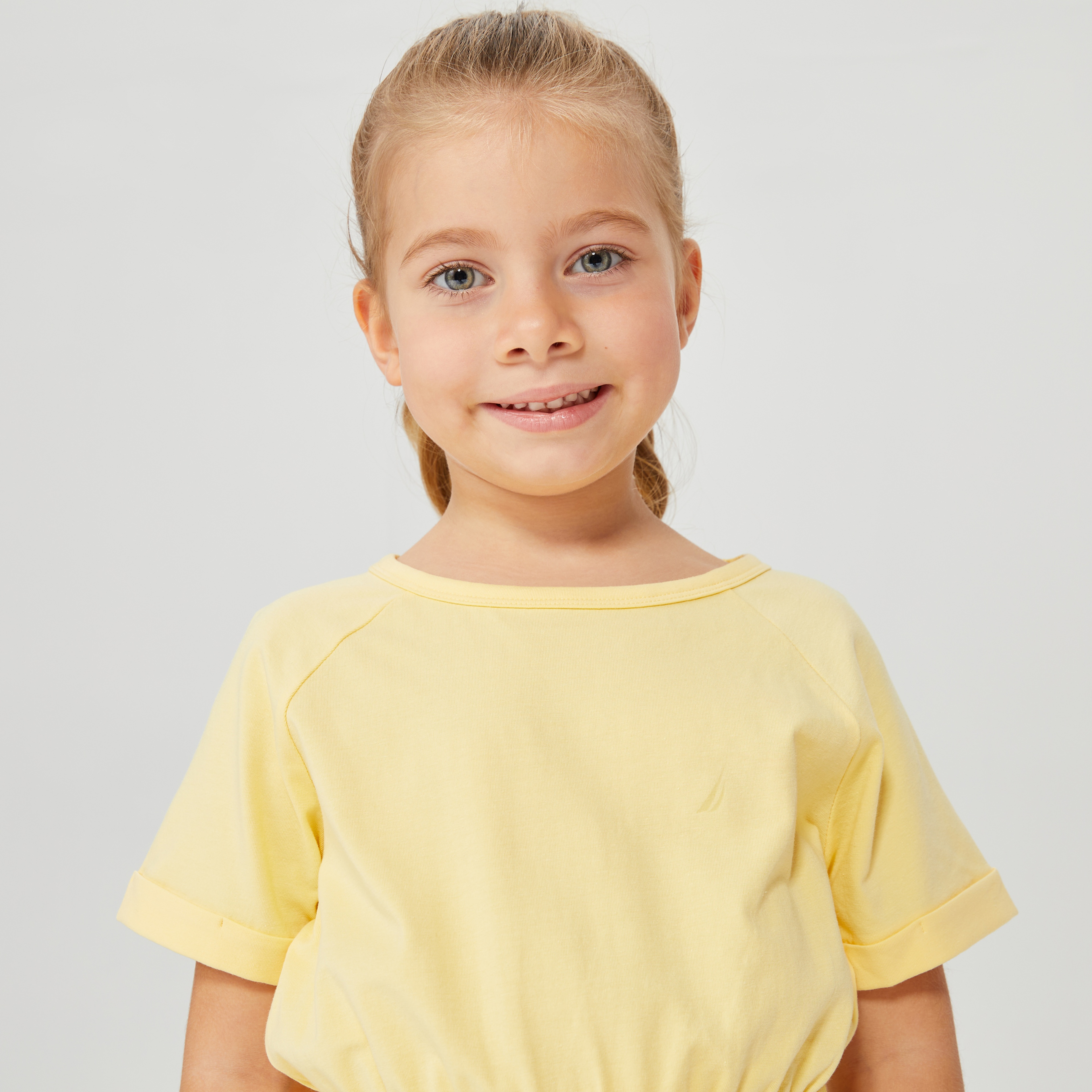 NAUTICA KIZ ÇOCUK SARI OVERSIZE KISA KOLLU ELBİSE