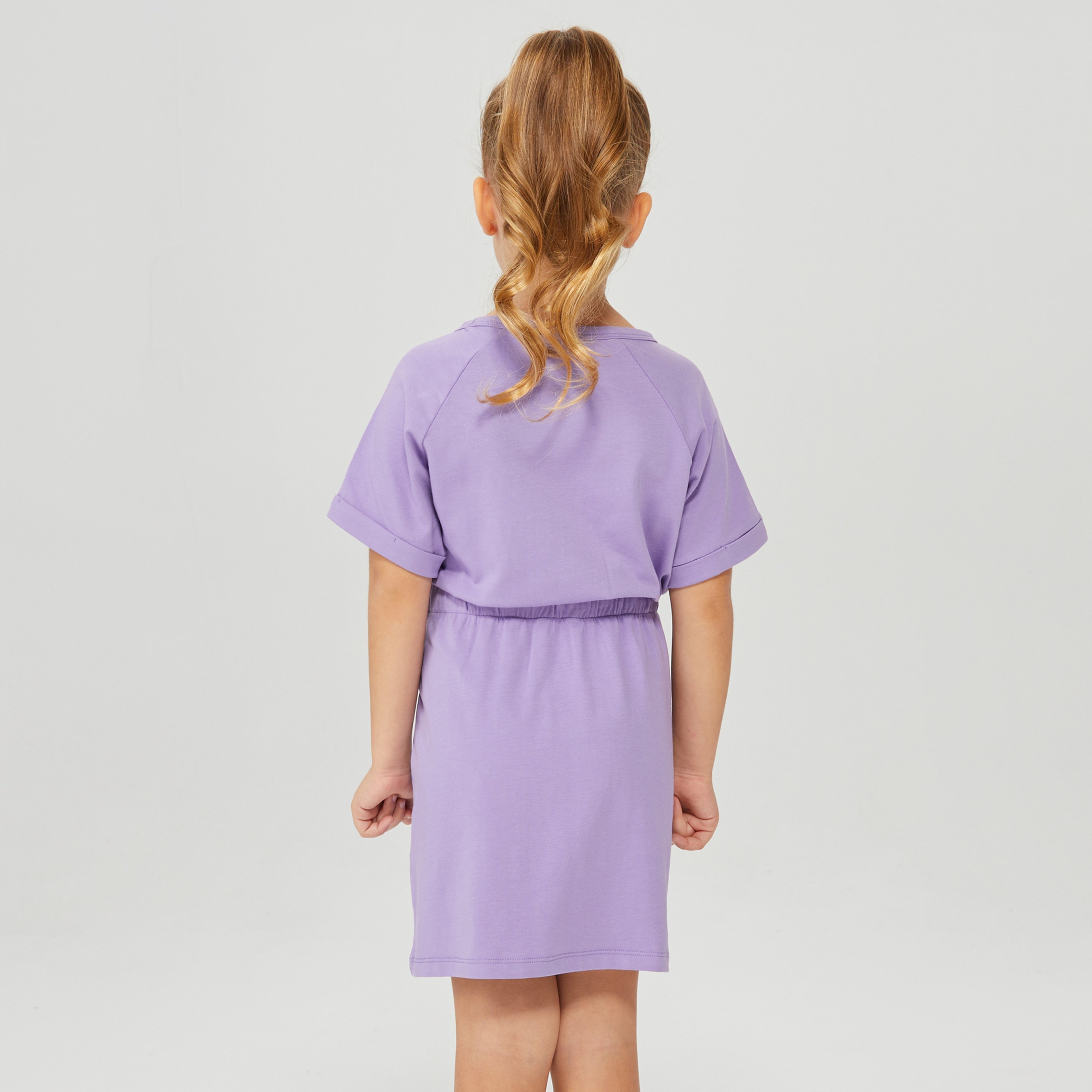 Nautica Kız Çocuk Mor Oversize Kısa Kollu Elbise