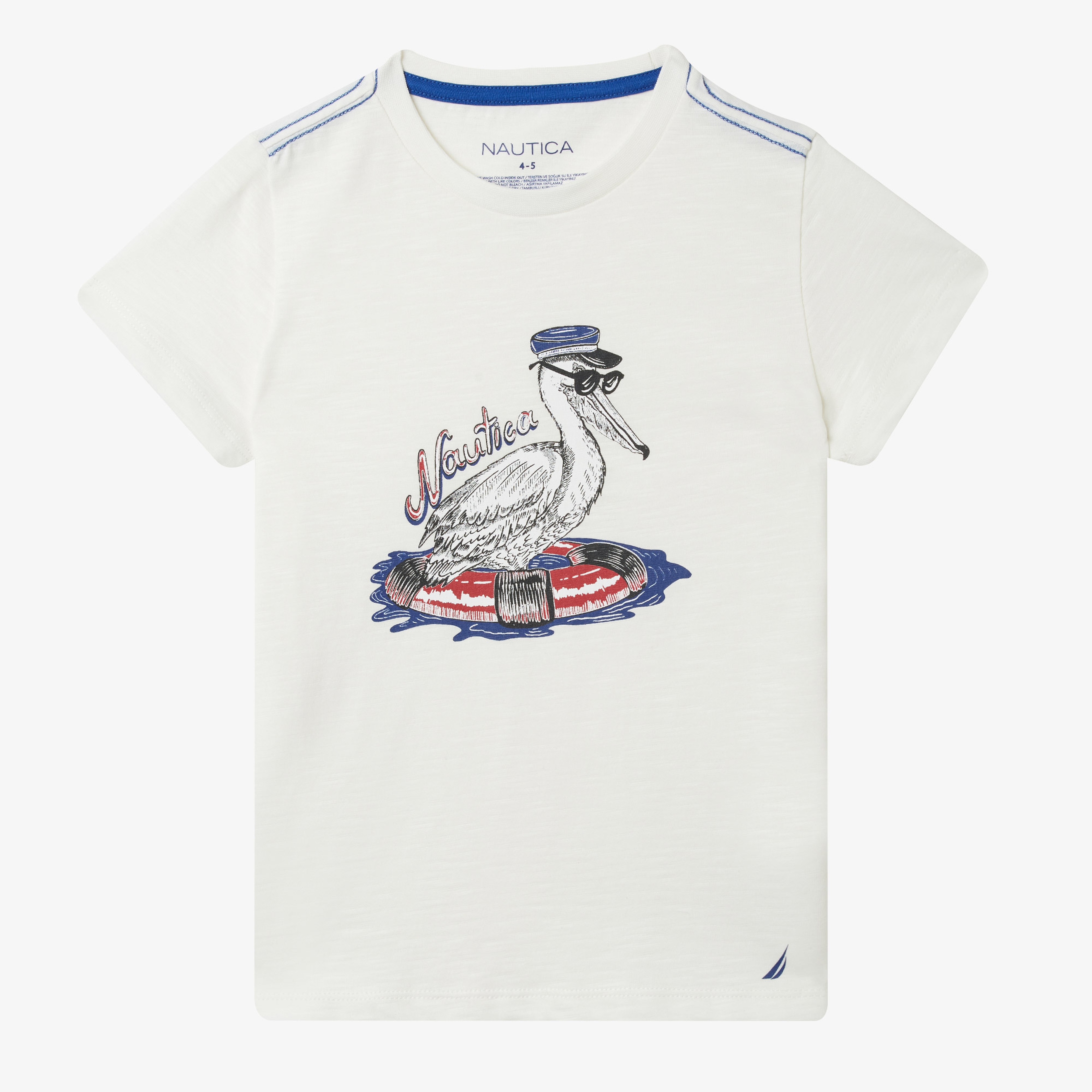 NAUTICA ERKEK ÇOCUK BEYAZ STANDART FIT KISA KOLLU T-SHIRT