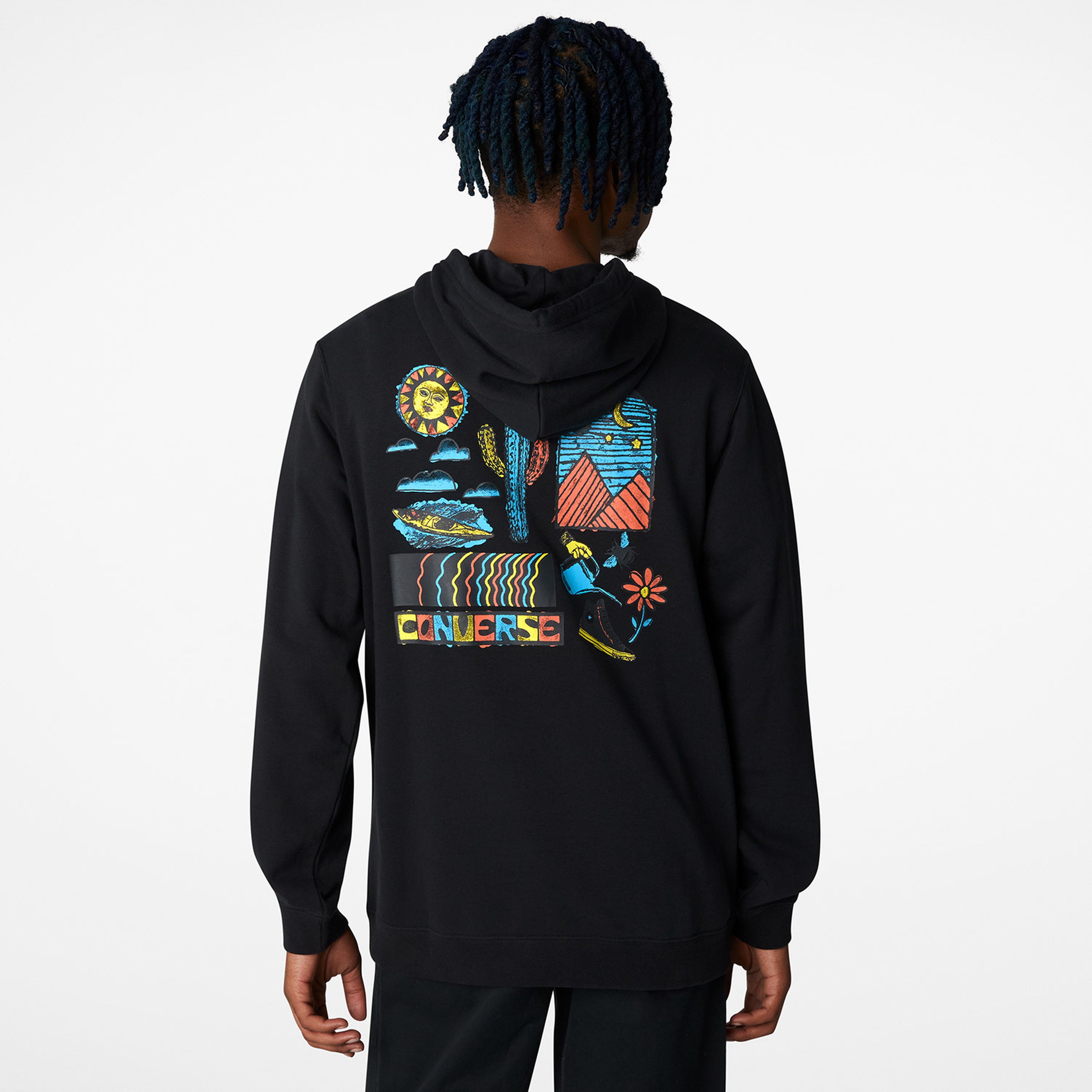 Converse Desert Daydream Pullover Graphic Erkek Siyah Sweatshirt
